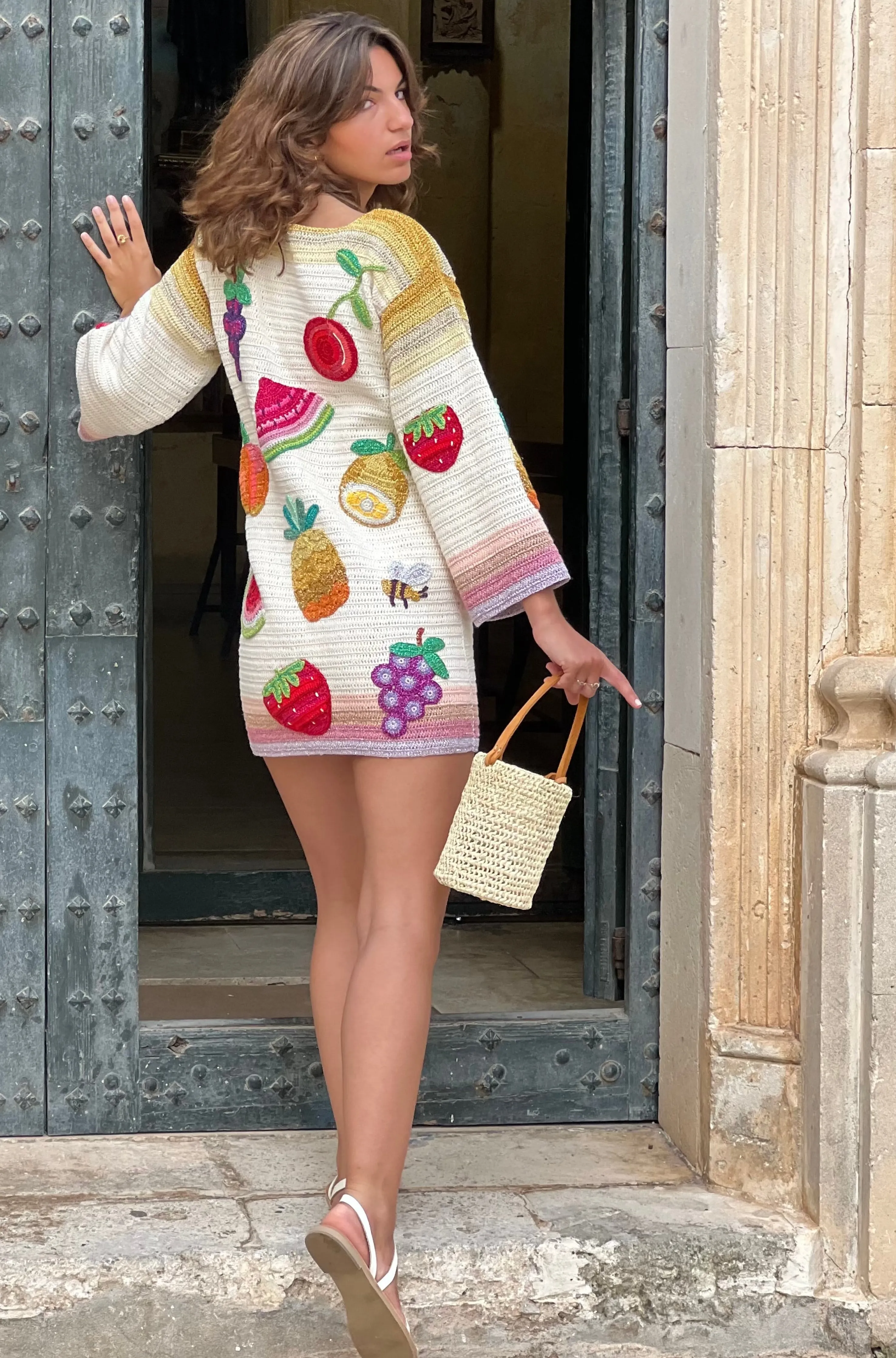 Rose Carmine Dresses-DRESS SLEEVES 3/4 TUTTI FRUTTI