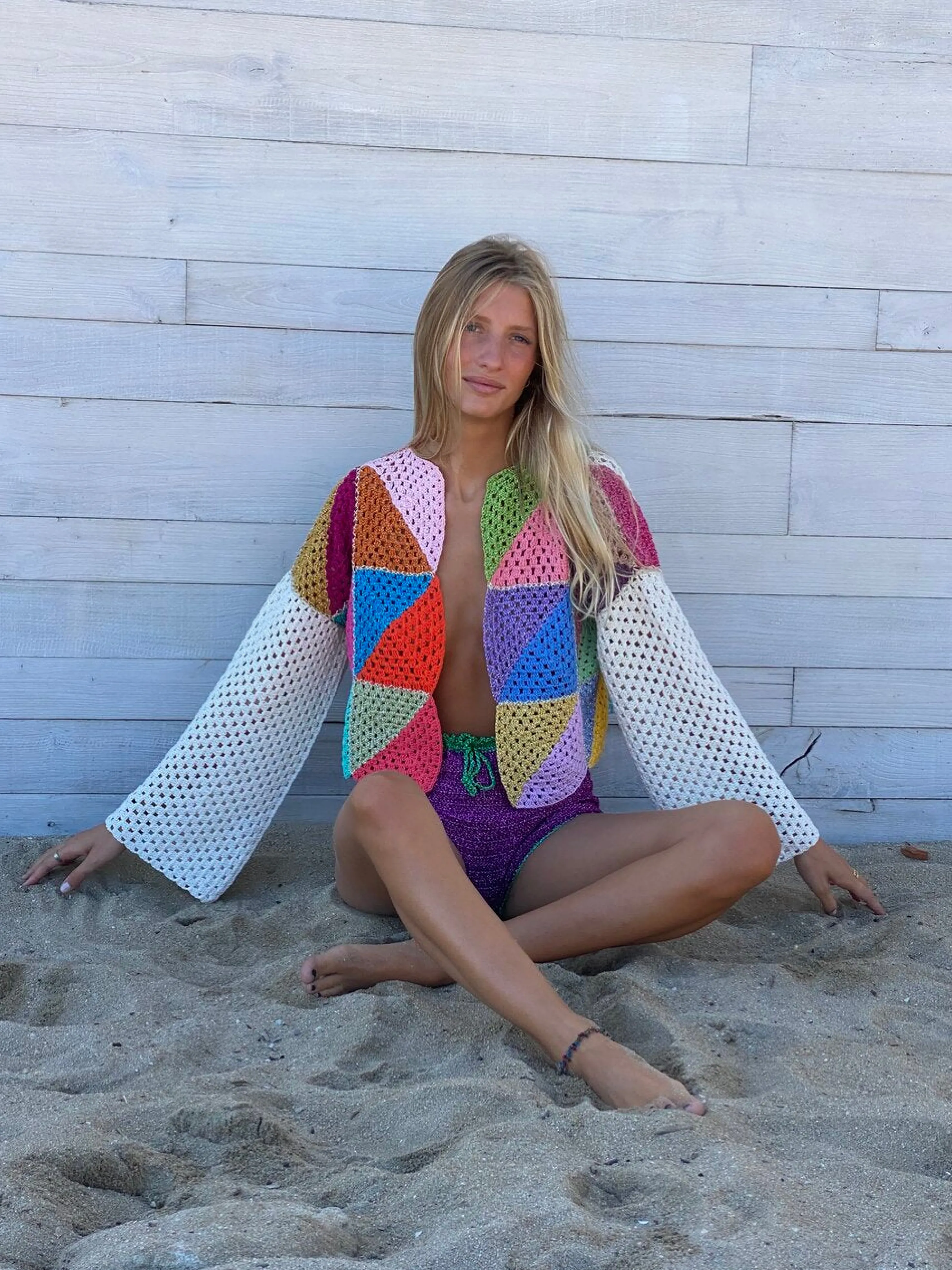 Rose Carmine Iconics|Boleros-MULTICOLOR DIAGONALES BOLERO