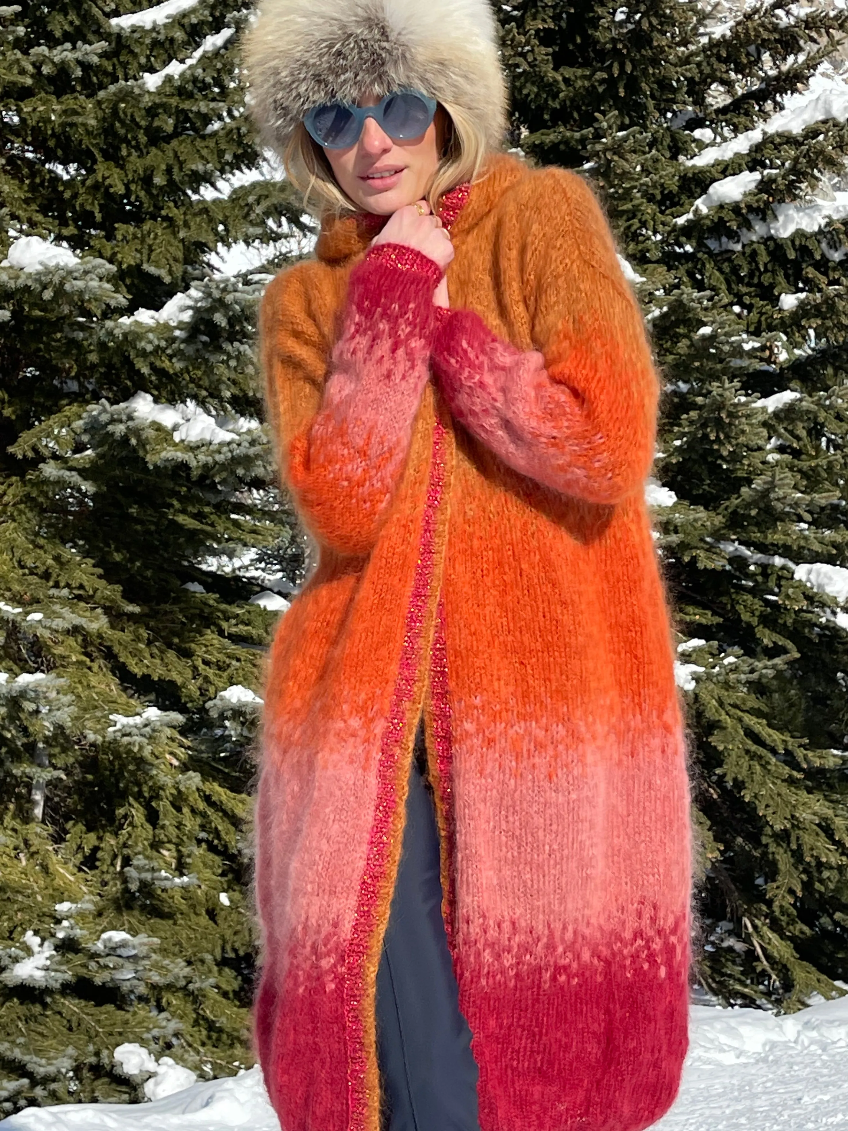 Rose Carmine Coats-BORDEAUX TIE&DYE 4 COLORS HOODIE COAT