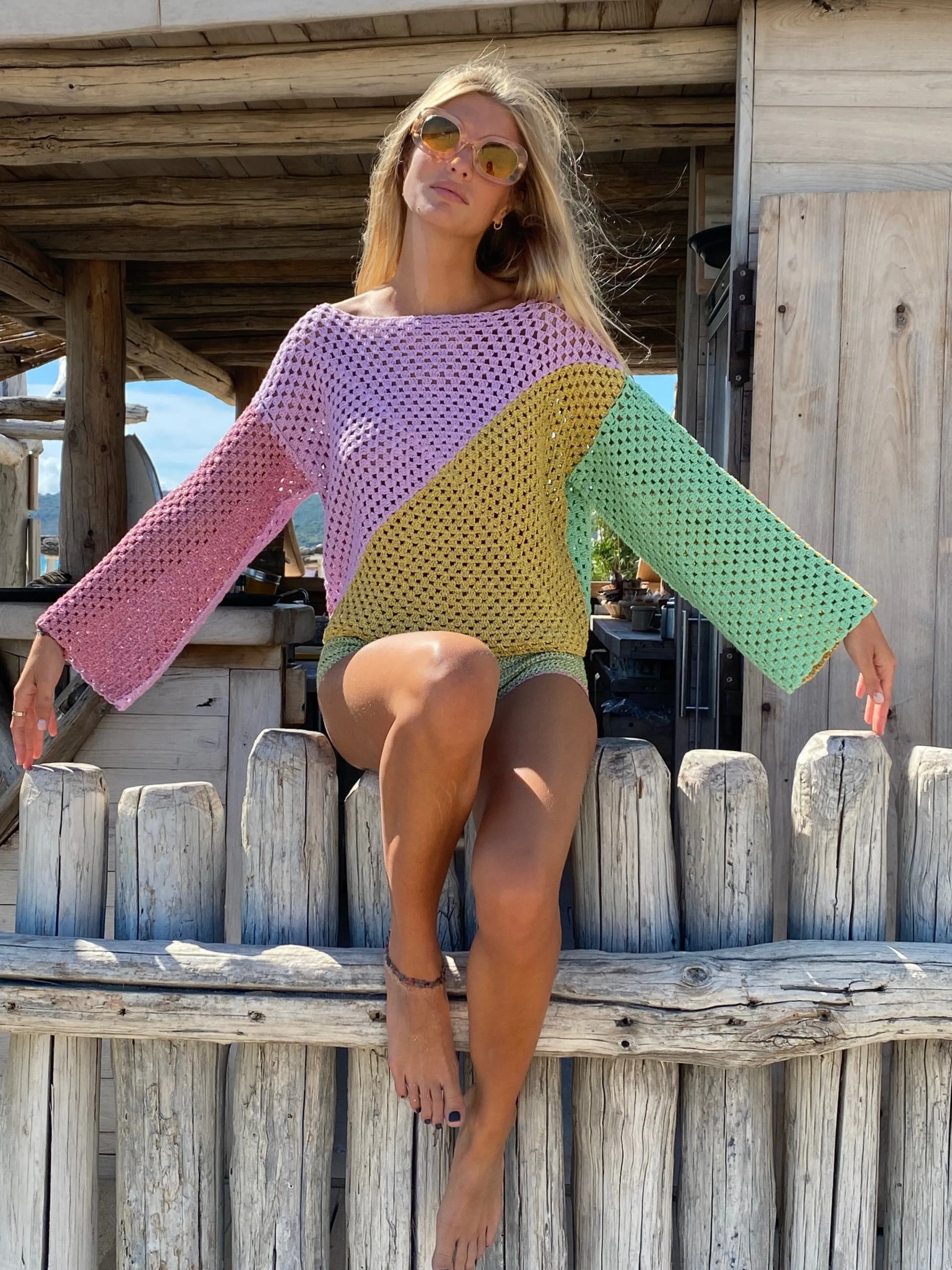 Rose Carmine Iconics|Sweaters-SWEATER DIAGONALES PASTELS