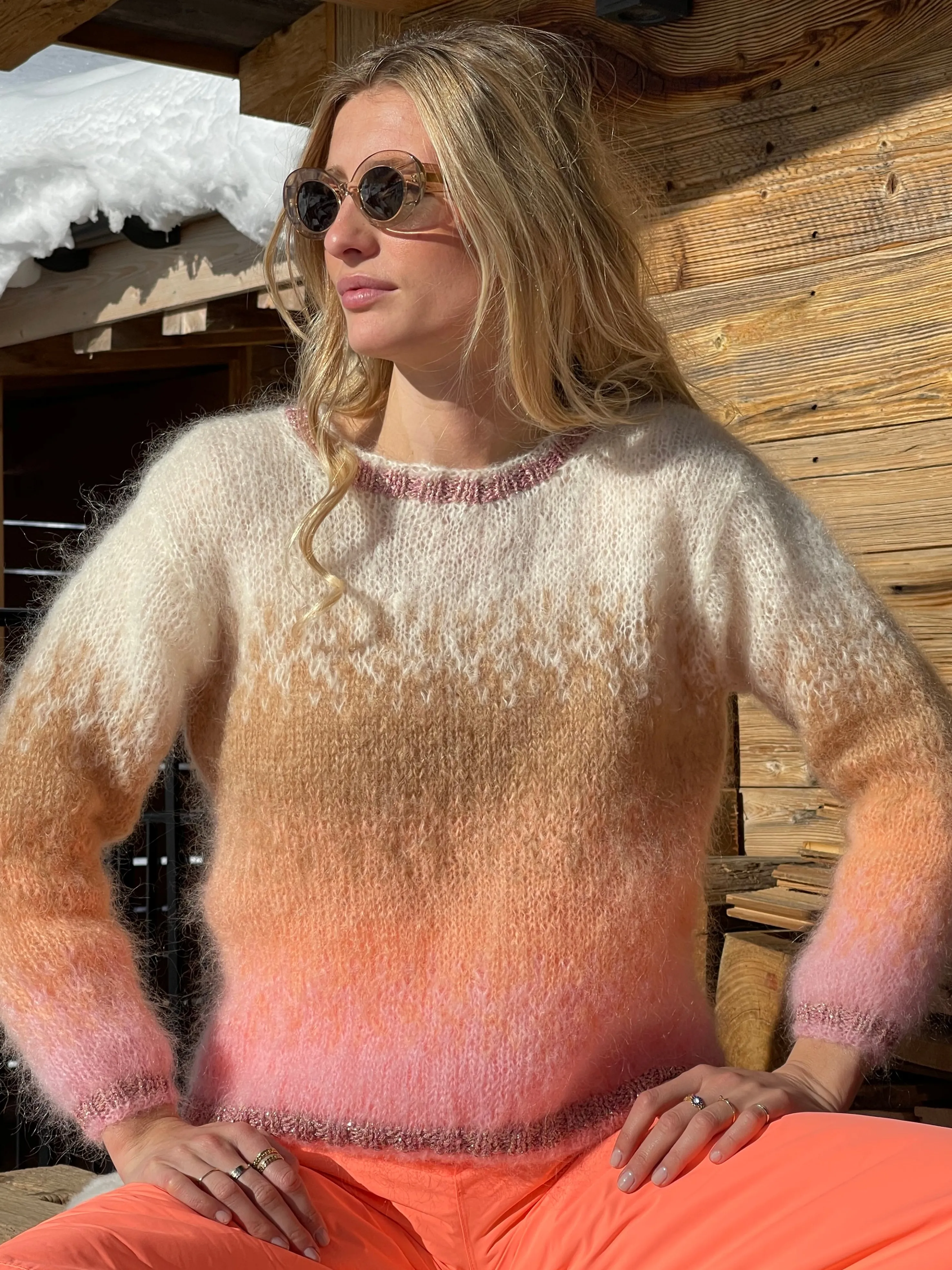 Rose Carmine Iconics|Sweaters-ROSE PALE TIE&DYE SWEATER