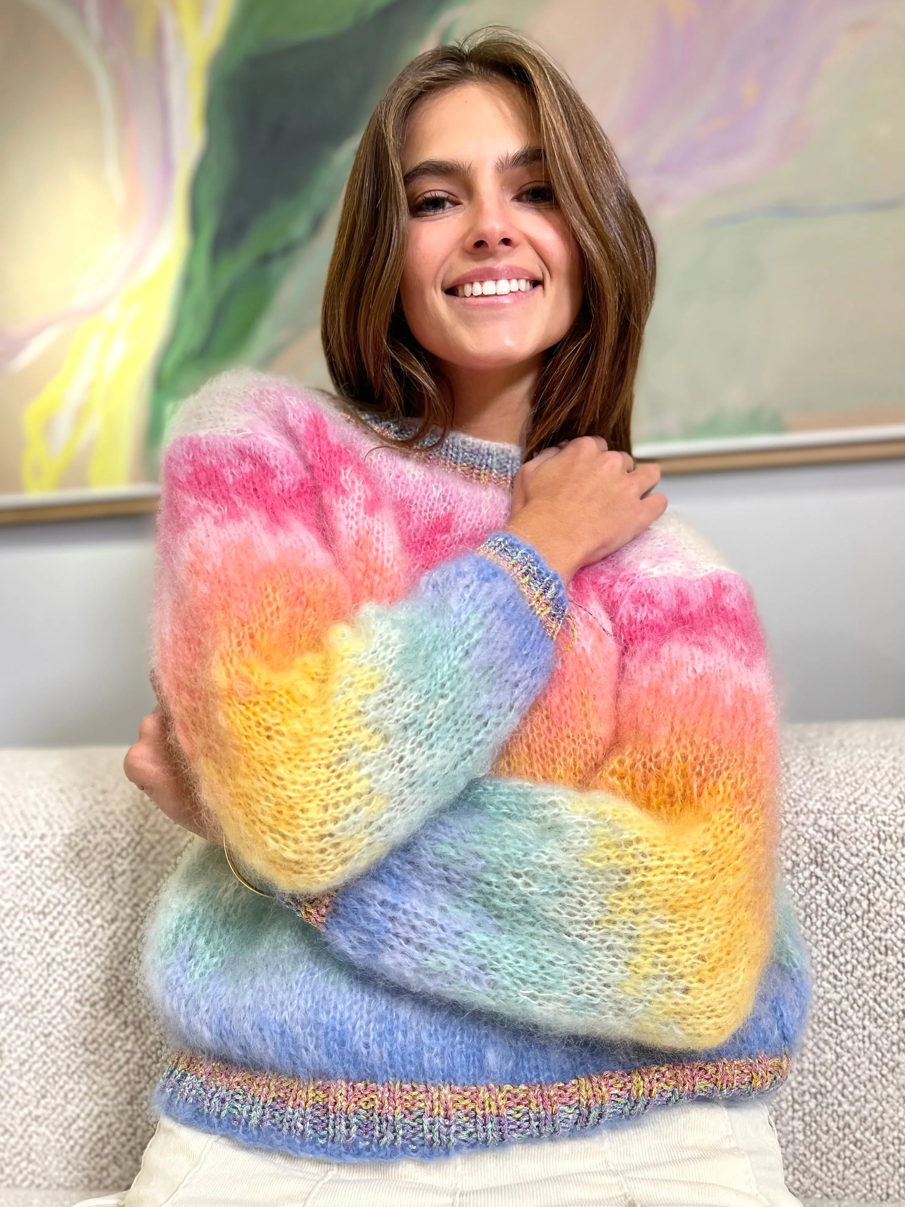 Rose Carmine Iconics|Sweaters-PASTEL TIE&DYE SWEATER