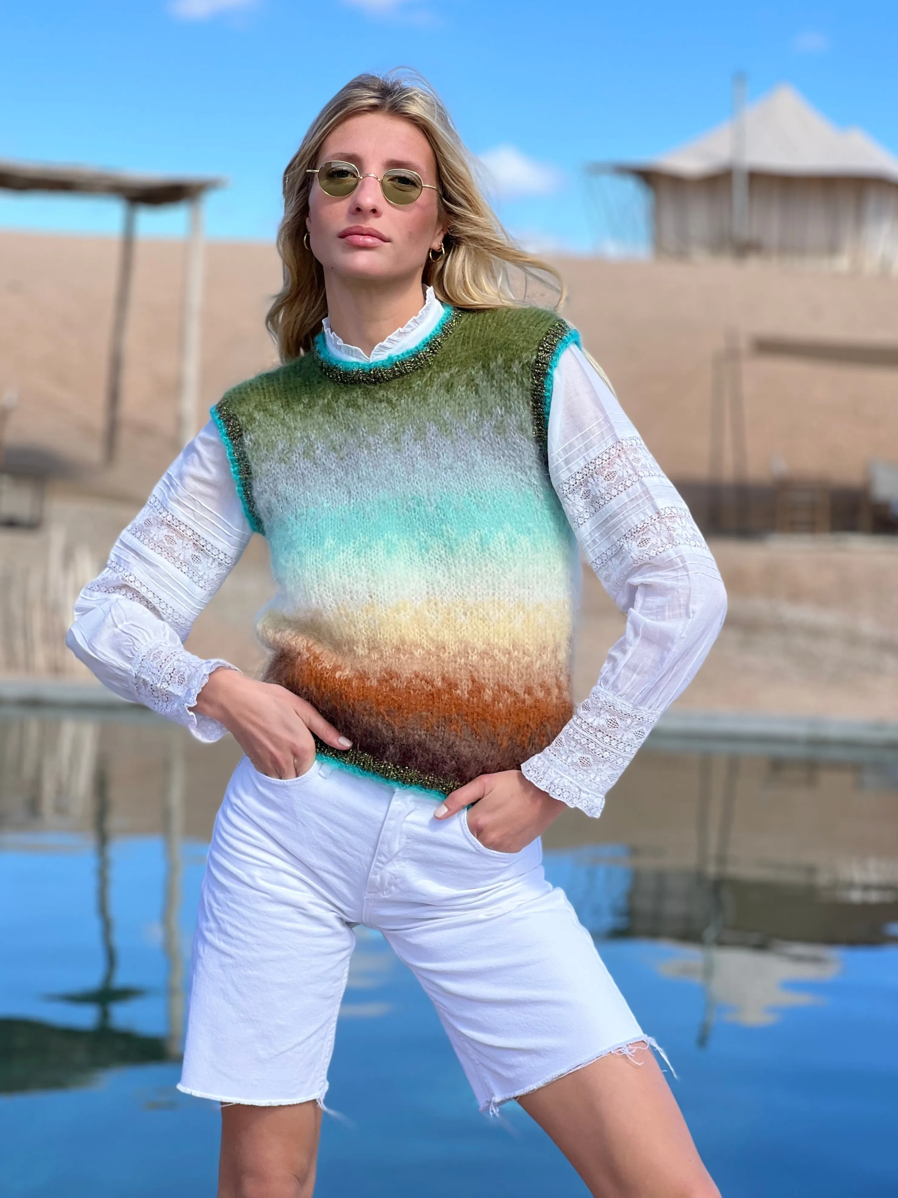 Rose Carmine Iconics|Tops-TOP TIE&DYE 12 COLORS CHOCO / KAKI