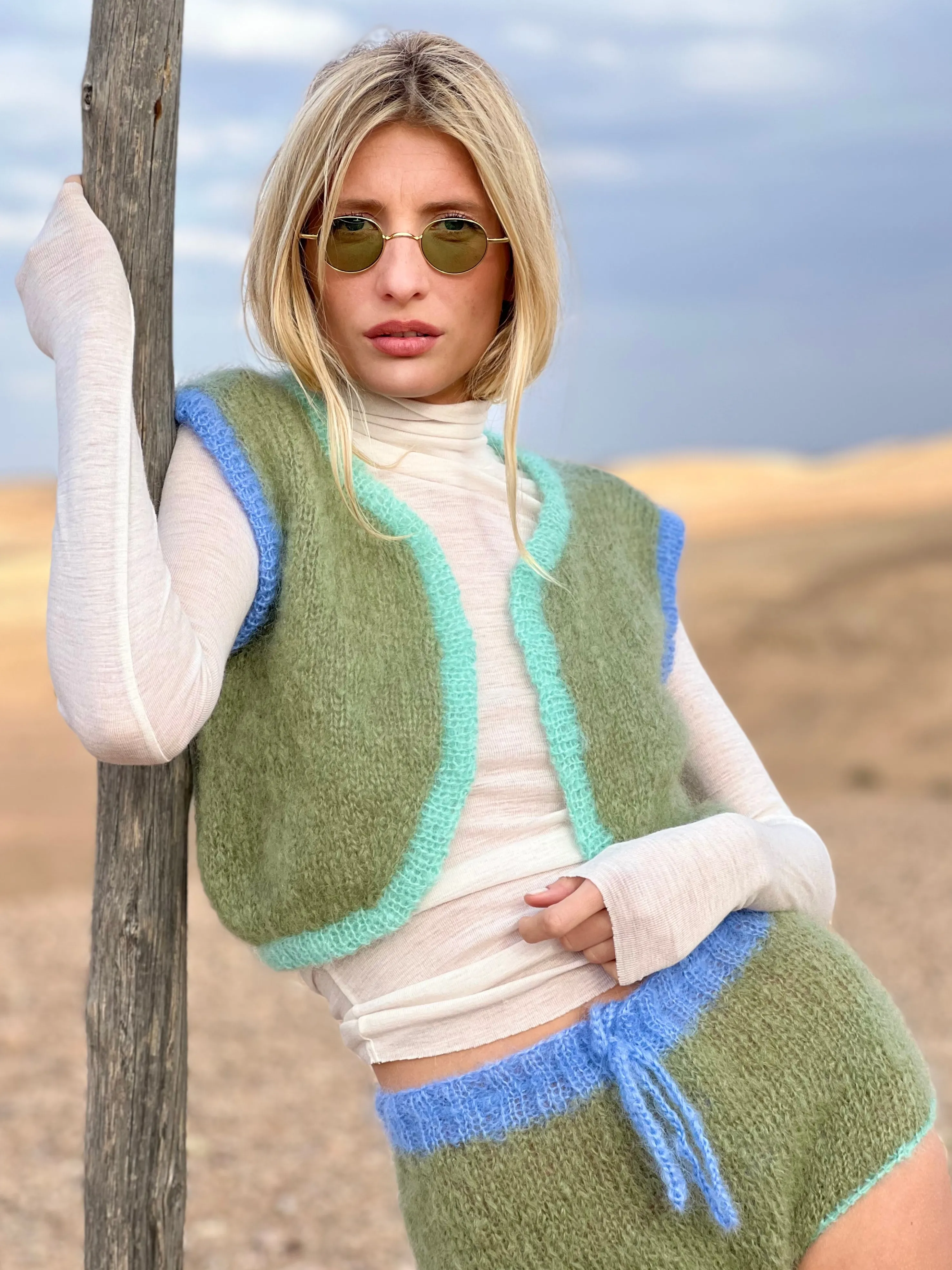 Rose Carmine Boleros-BOLERO COLORBLOCK KAKI