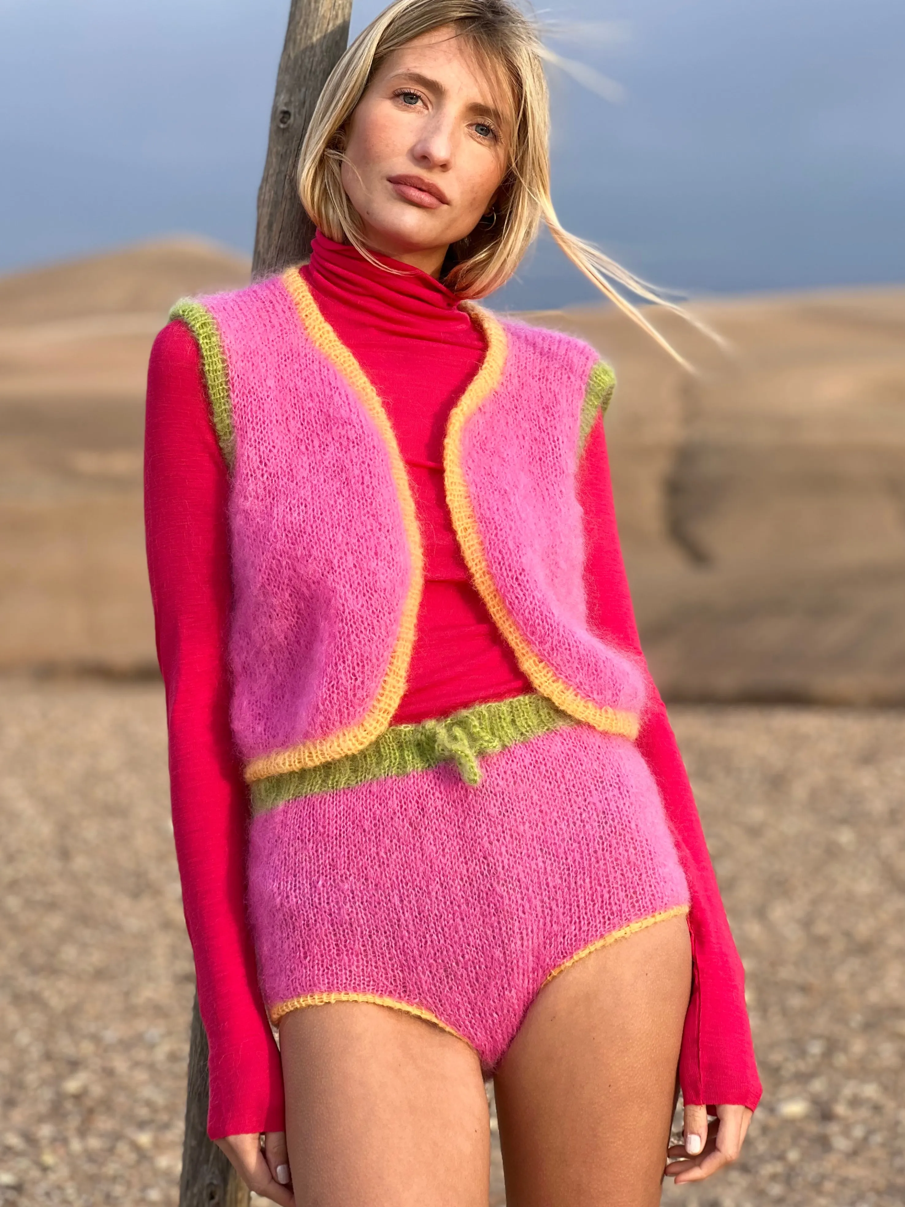 Rose Carmine Boleros-BOLERO COLORBLOCK PINK