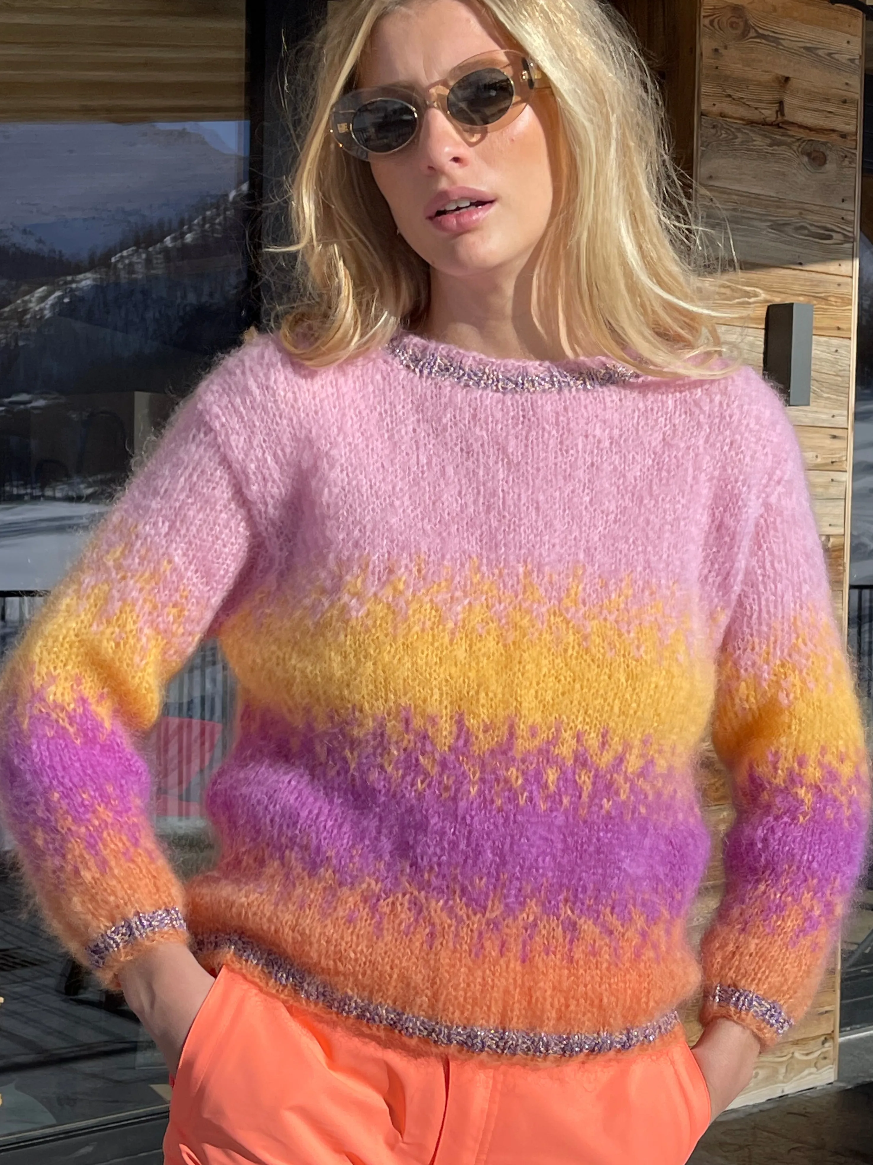 Rose Carmine Sweaters-ABRICOT TIE&DYE 4 COLORS SWEATER