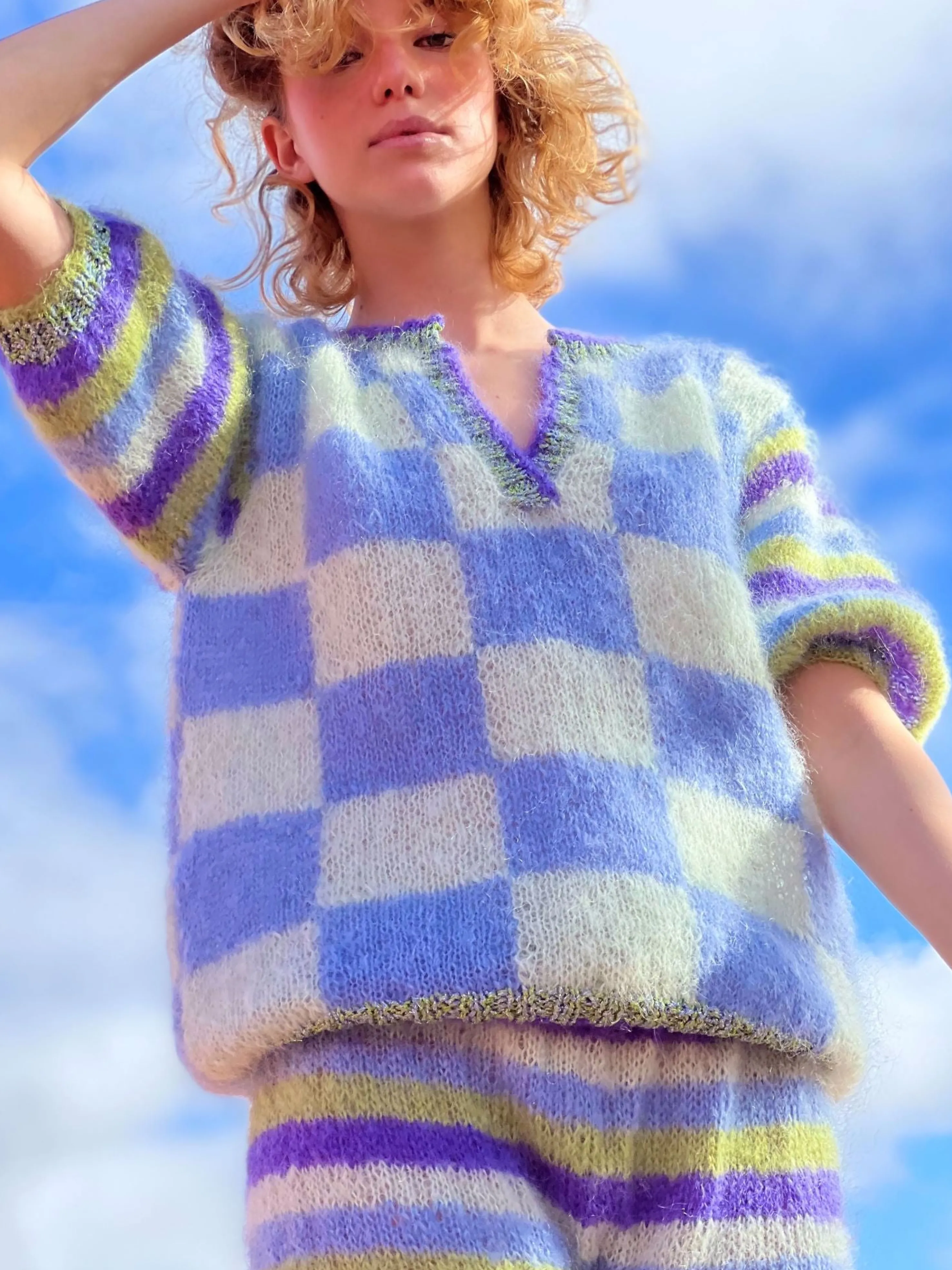 Rose Carmine Sweaters-SWEATER BALLOON PIXELS PACIFIQUE