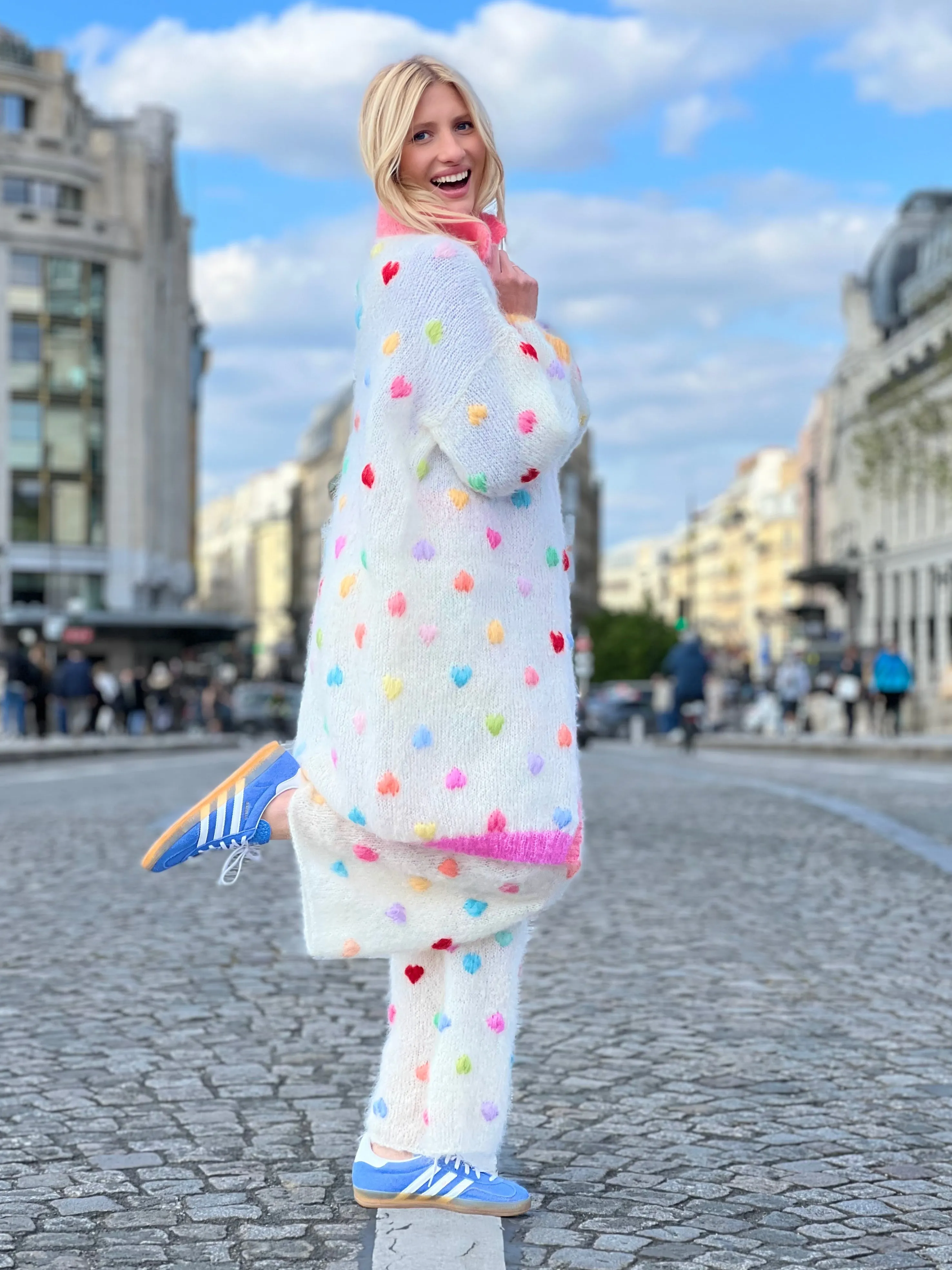 Rose Carmine Coats-COAT MON AMOUR ECRU