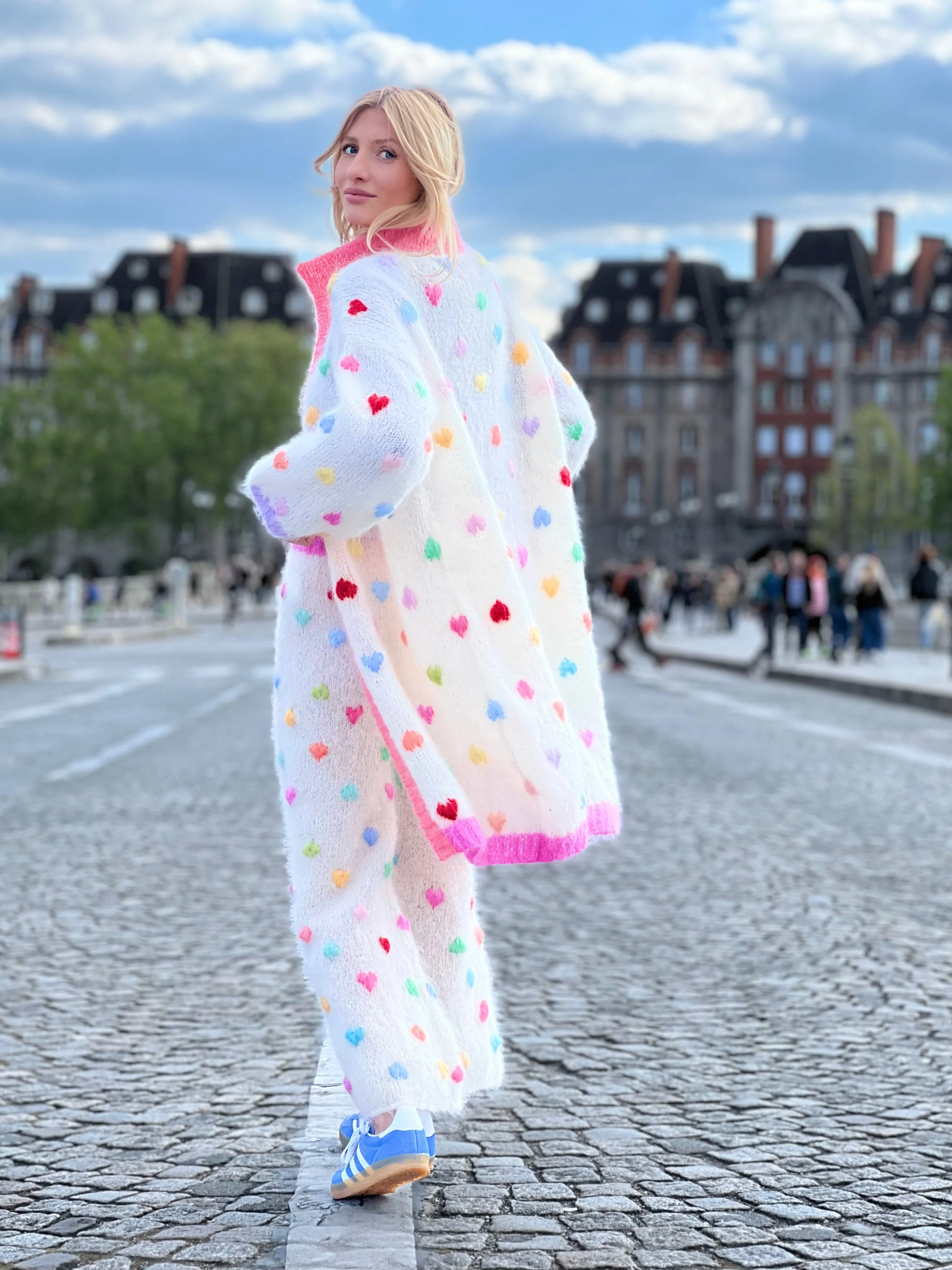 Rose Carmine Coats-COAT MON AMOUR ECRU