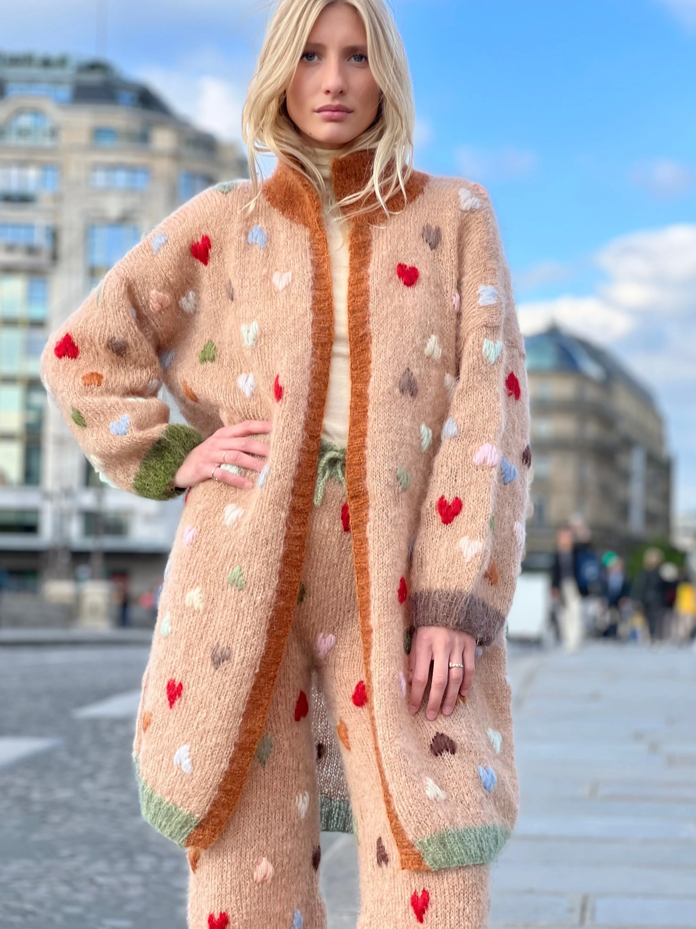 Rose Carmine Coats-COAT MON AMOUR BEIGE