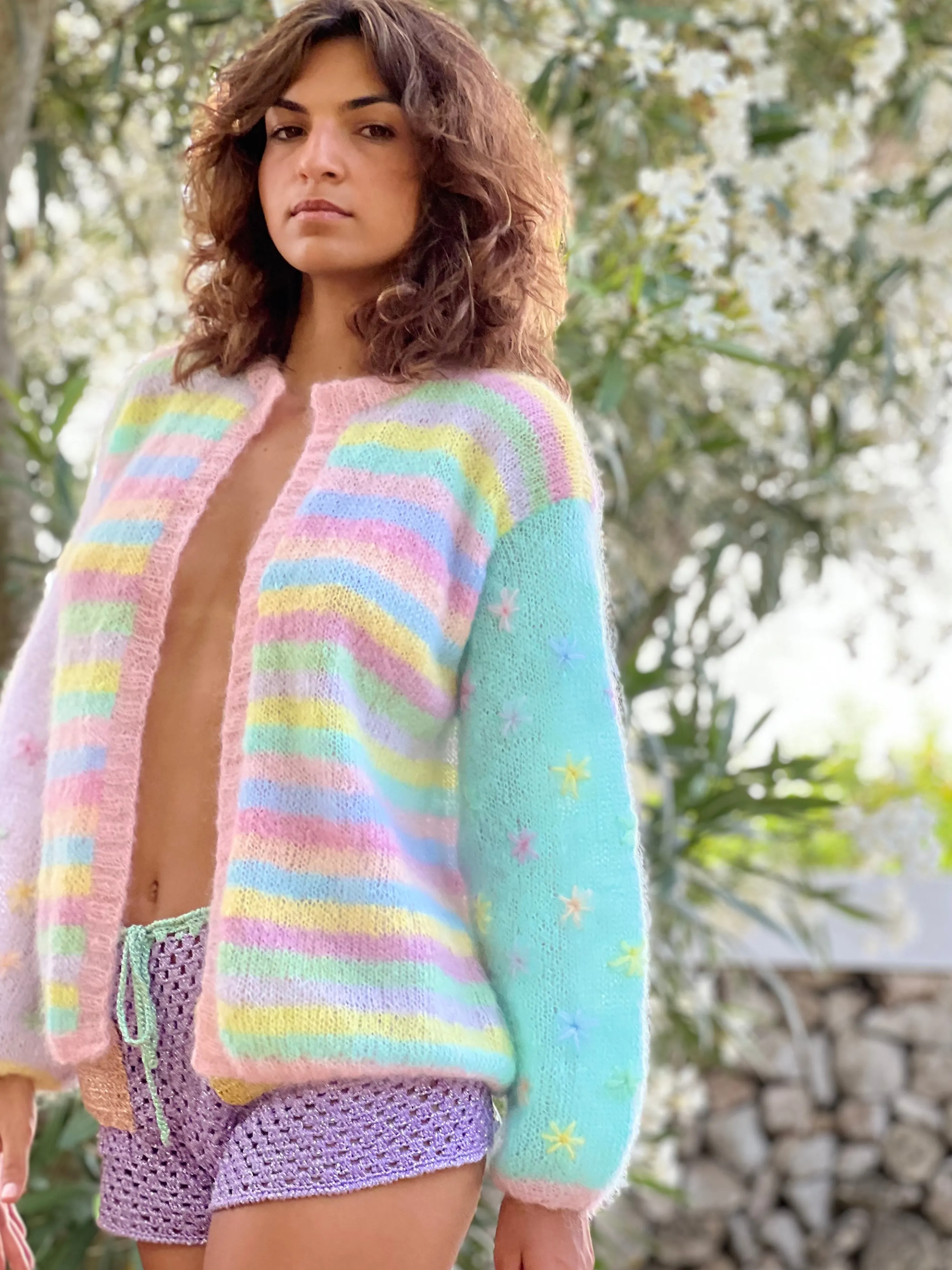 Rose Carmine Jackets-LITTLE JACKET STRIPES / STARS PASTELS