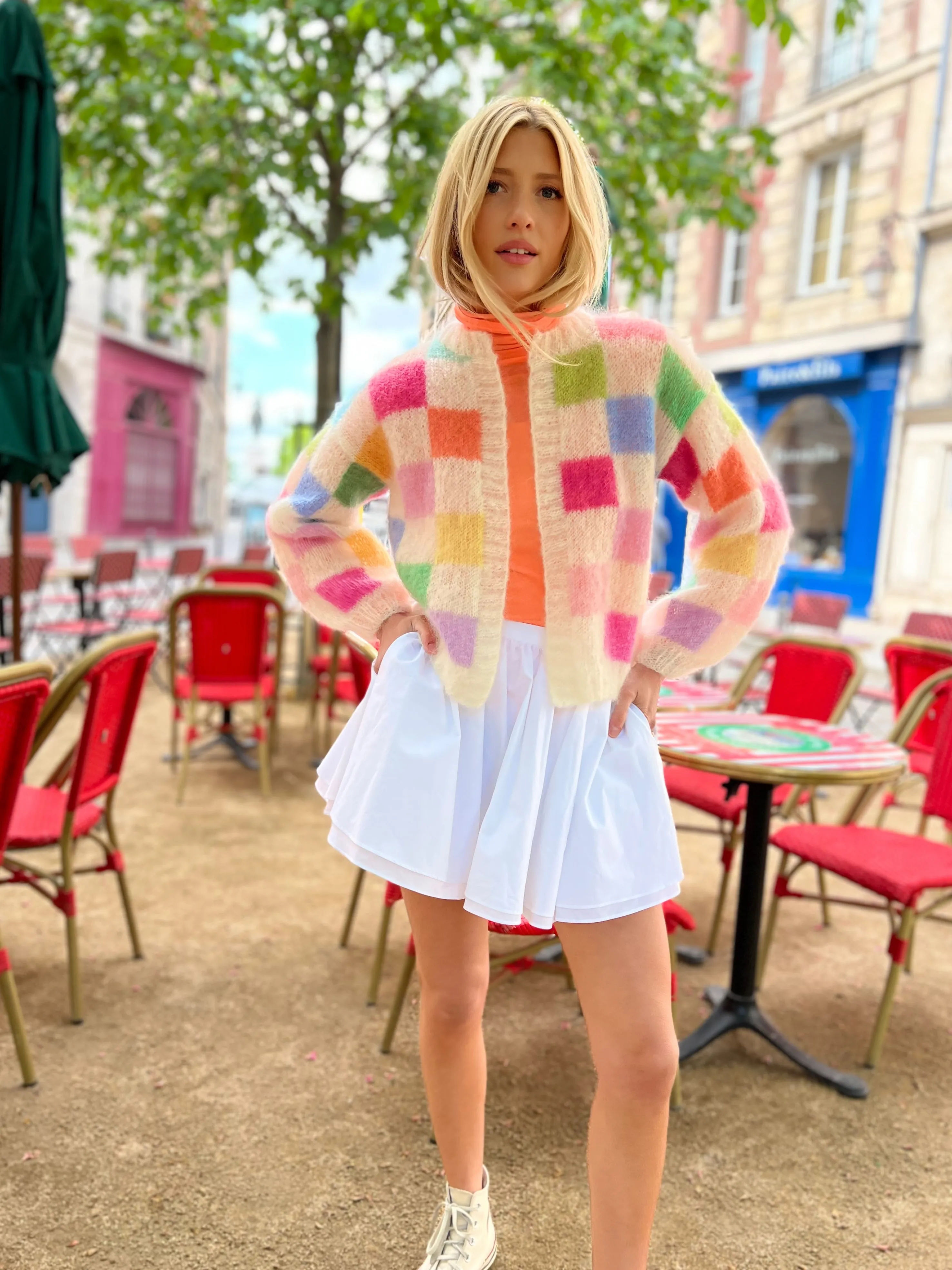 Rose Carmine Boleros-BOLERO PIXELS ECRU