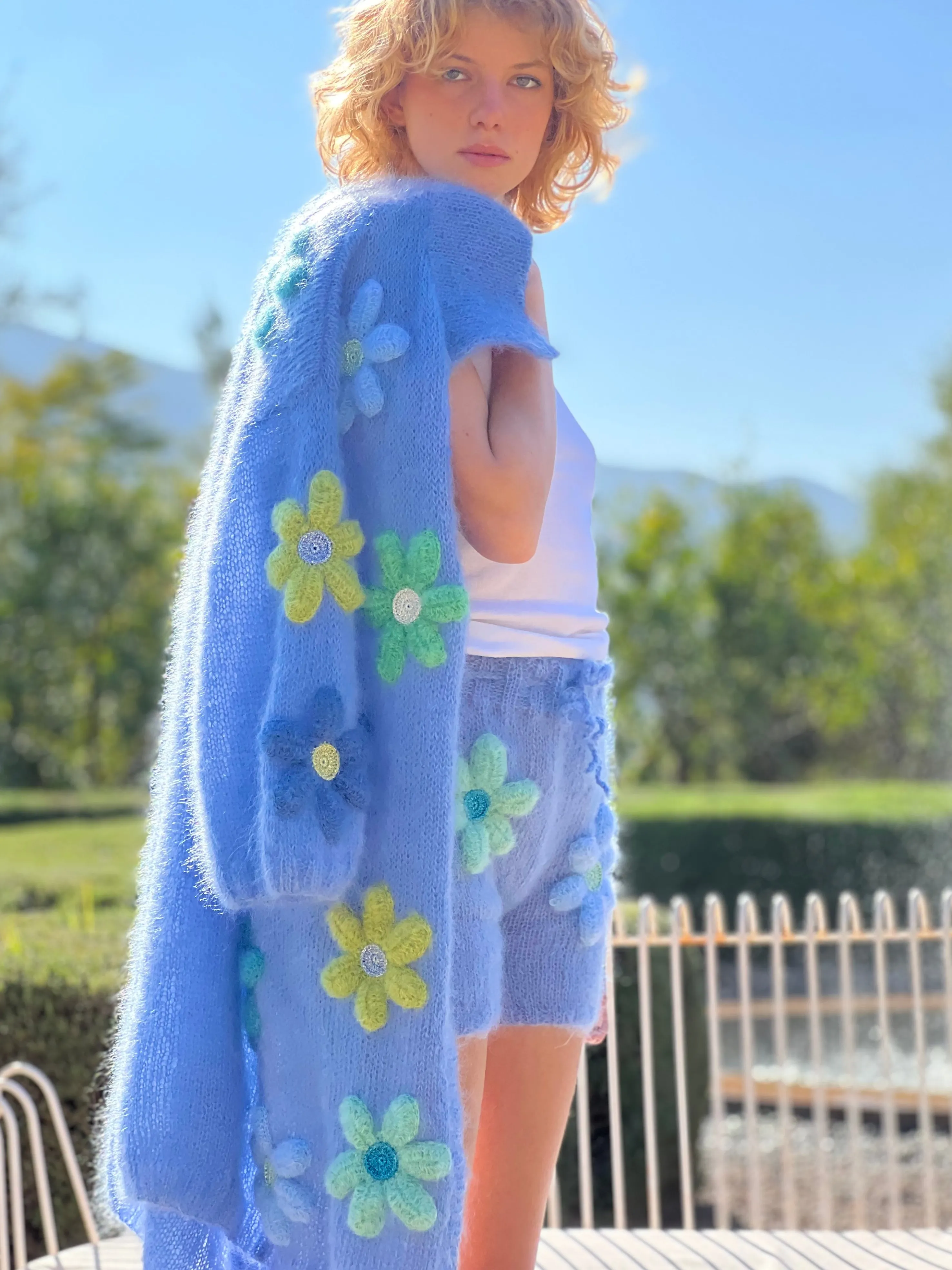 Rose Carmine Coats-COAT FREE FLOWERS BLEU