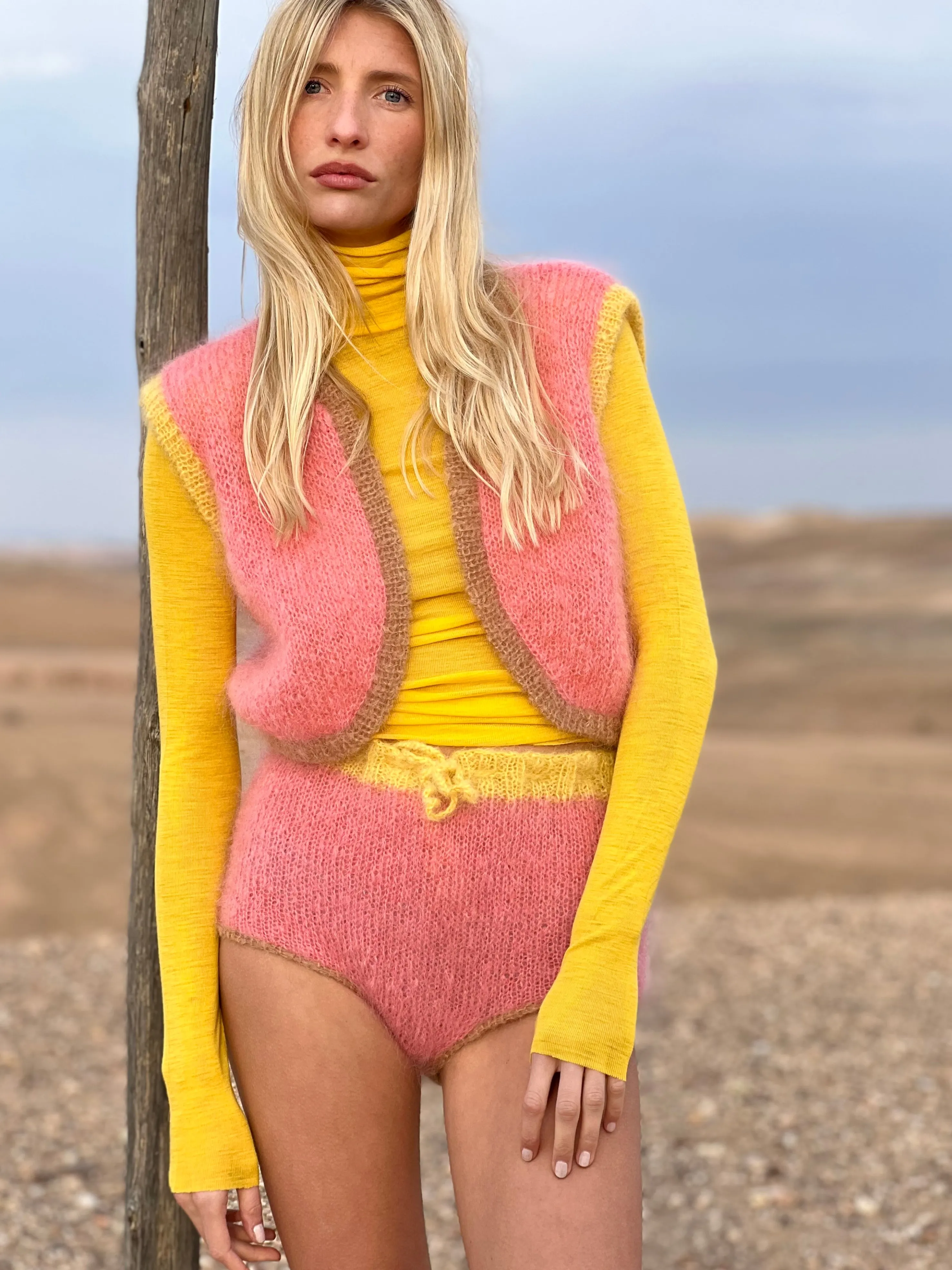 Rose Carmine Boleros-BOLERO COLORBLOCK BLUSH