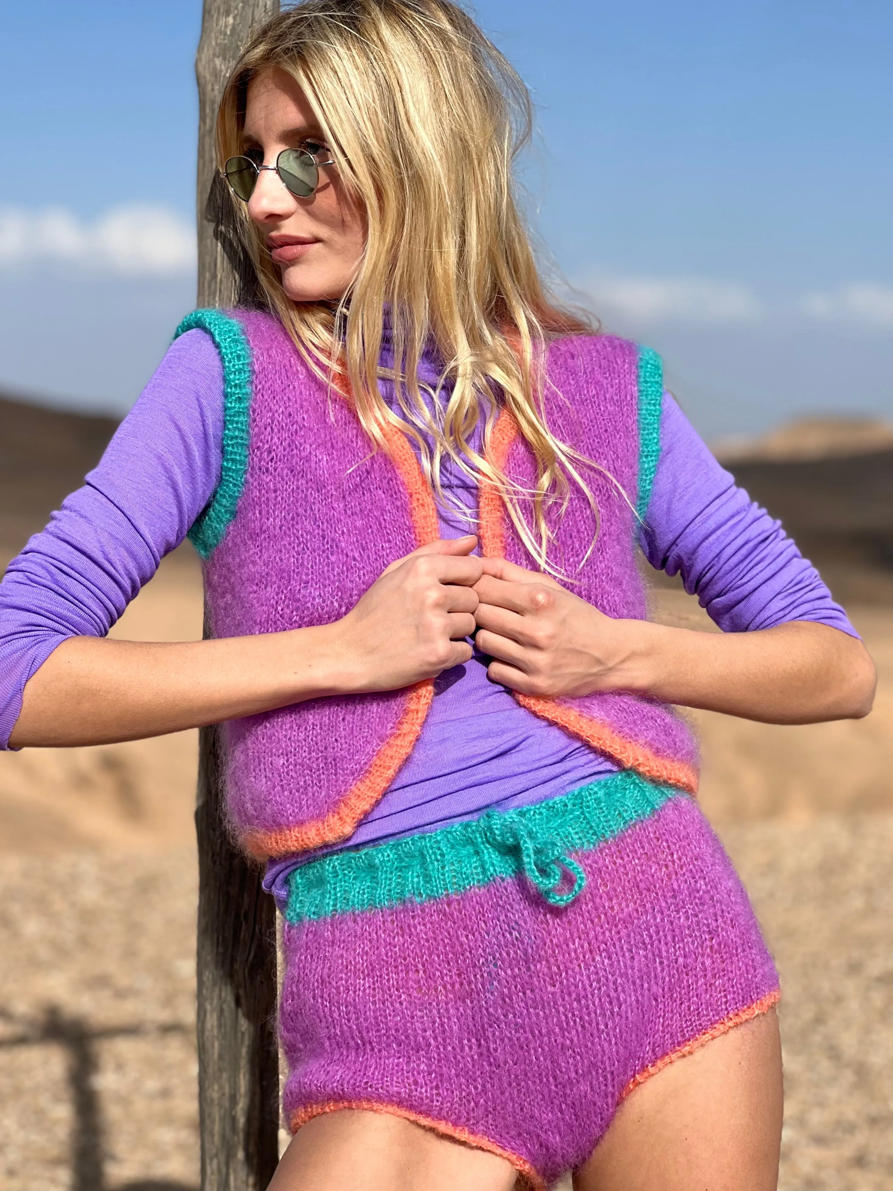 Rose Carmine Boleros-BOLERO COLORBLOCK LILAS