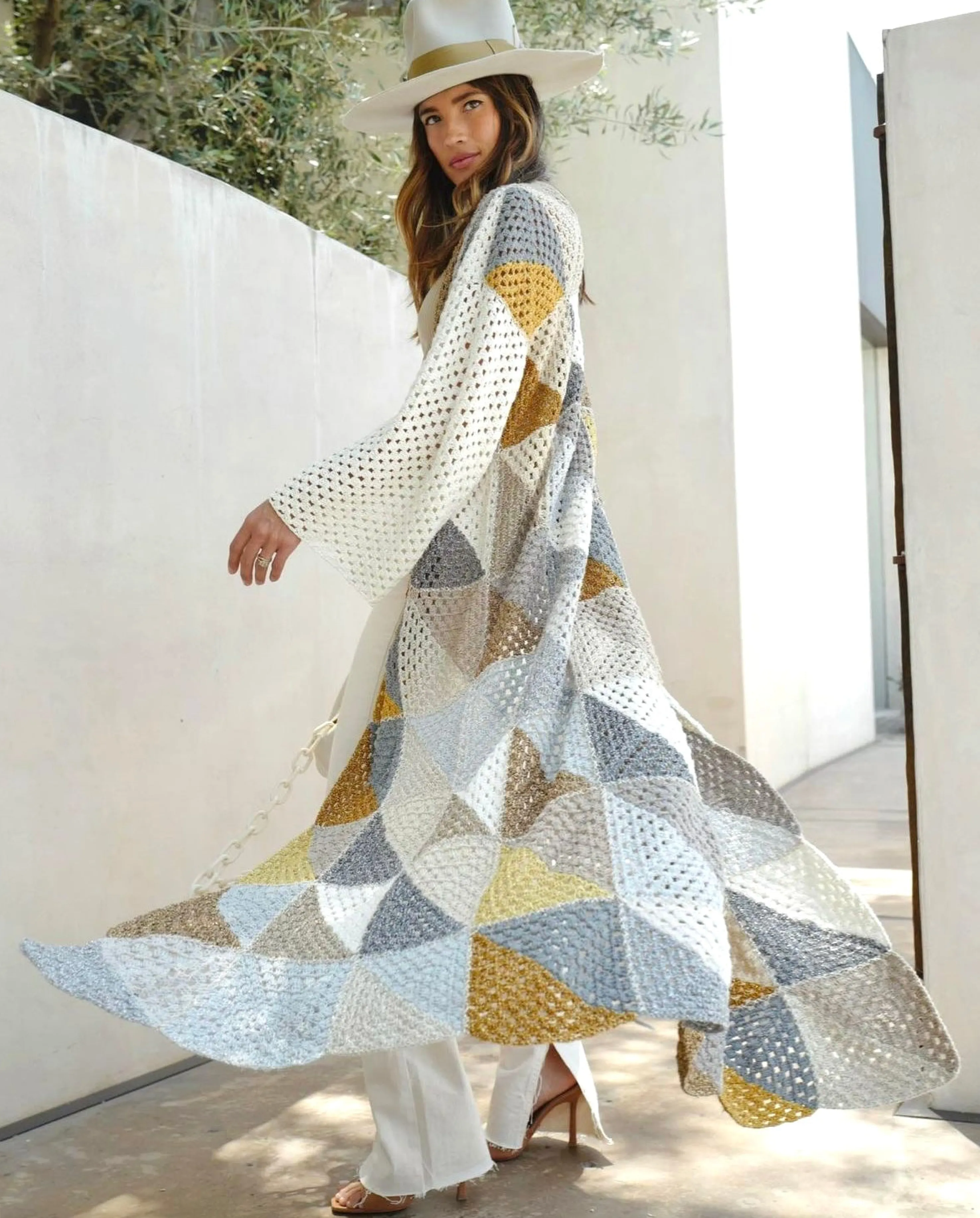 Rose Carmine Iconics|Coats-GOLD & SILVER DIAGONALES COAT