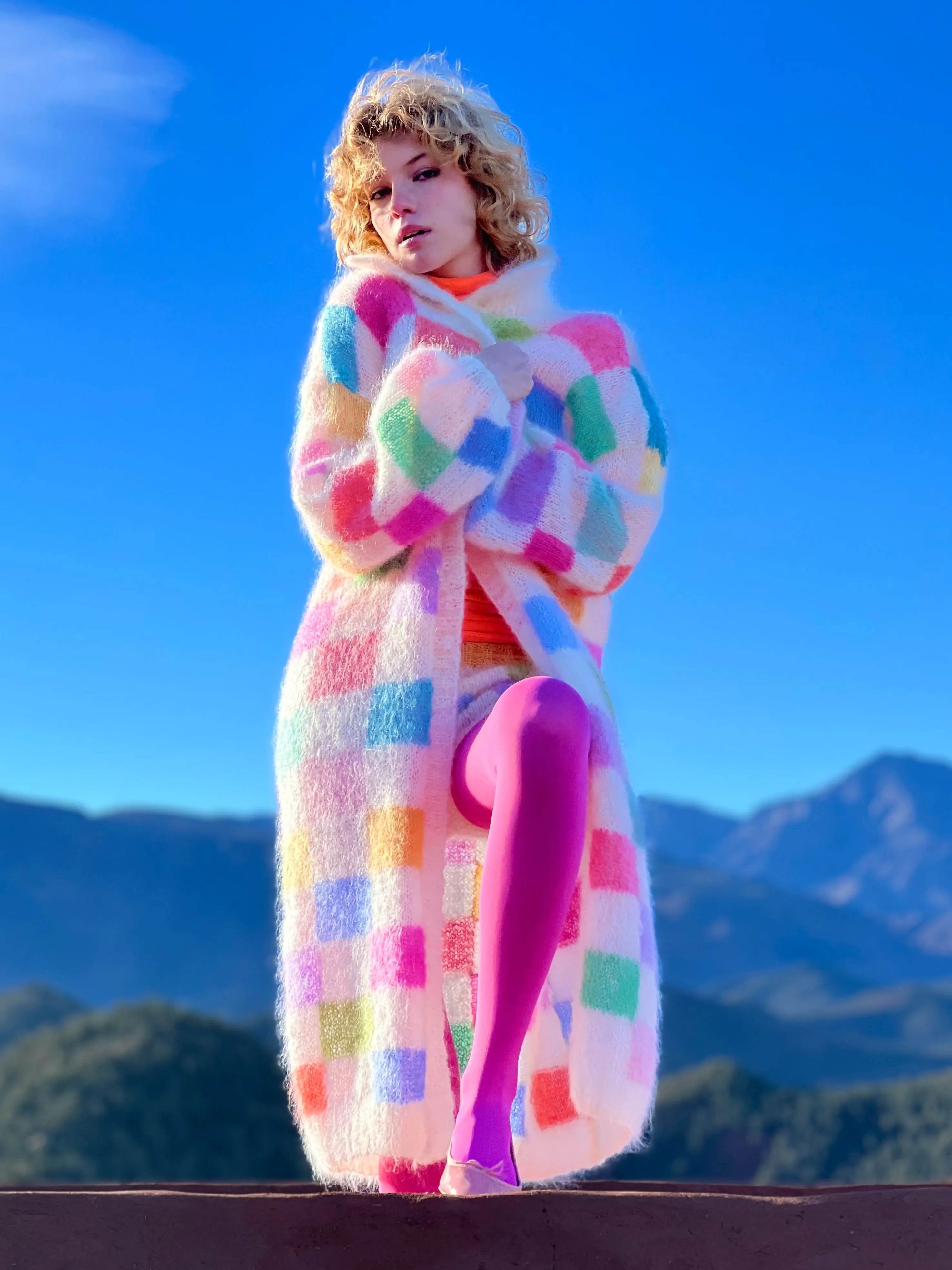 Rose Carmine Coats-COAT PIXELS ECRU