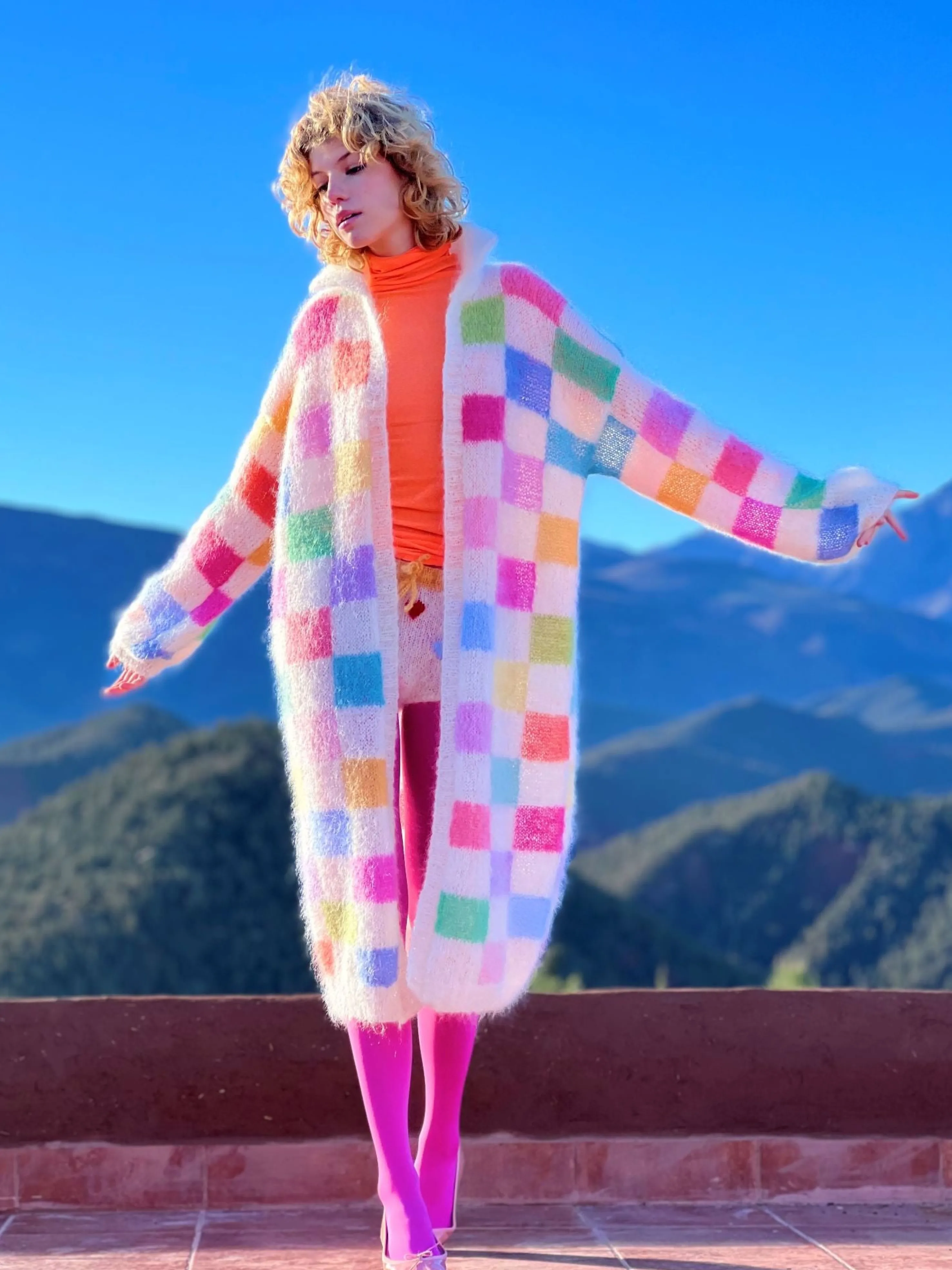 Rose Carmine Coats-COAT PIXELS ECRU