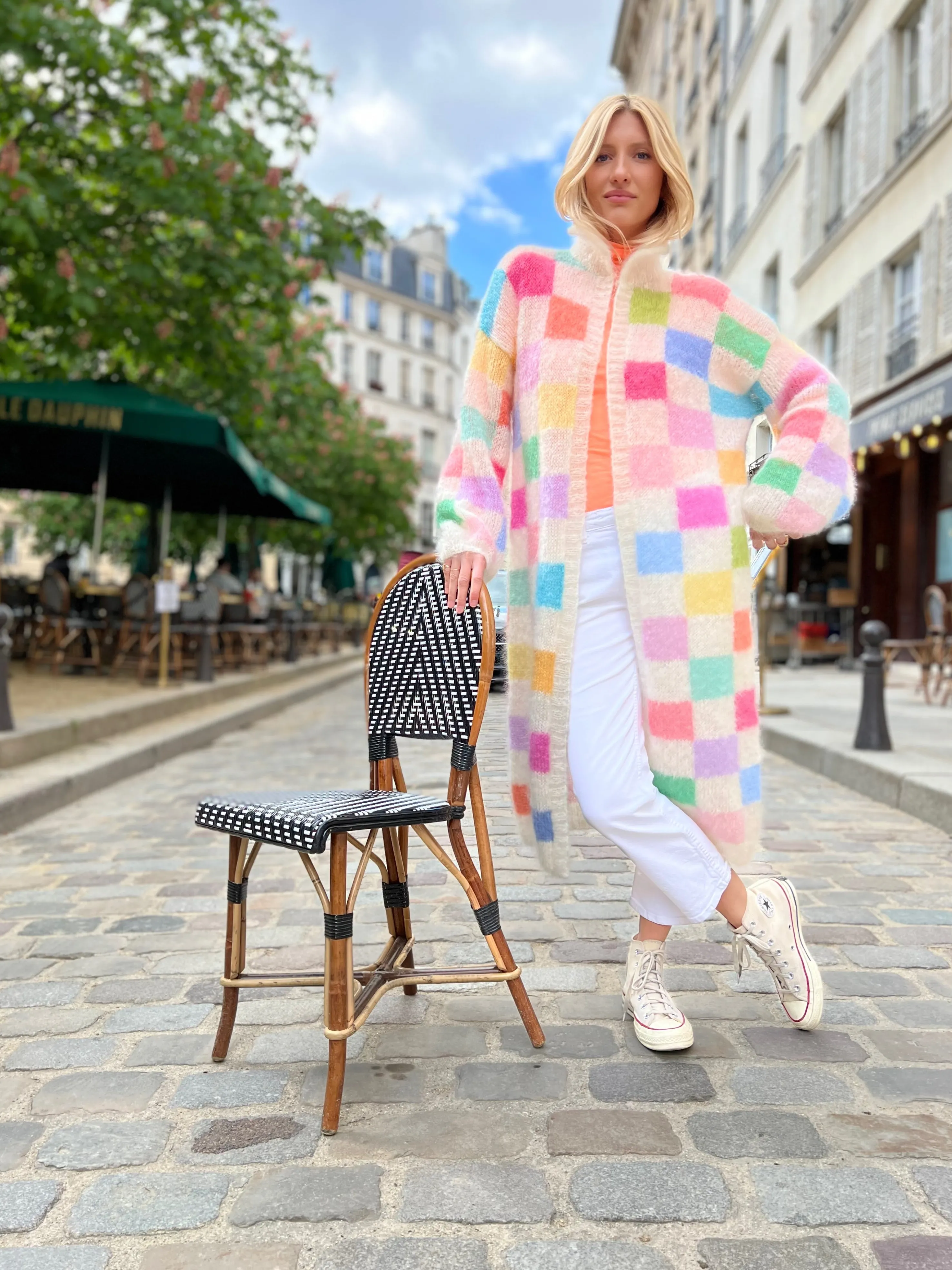 Rose Carmine Coats-COAT PIXELS ECRU