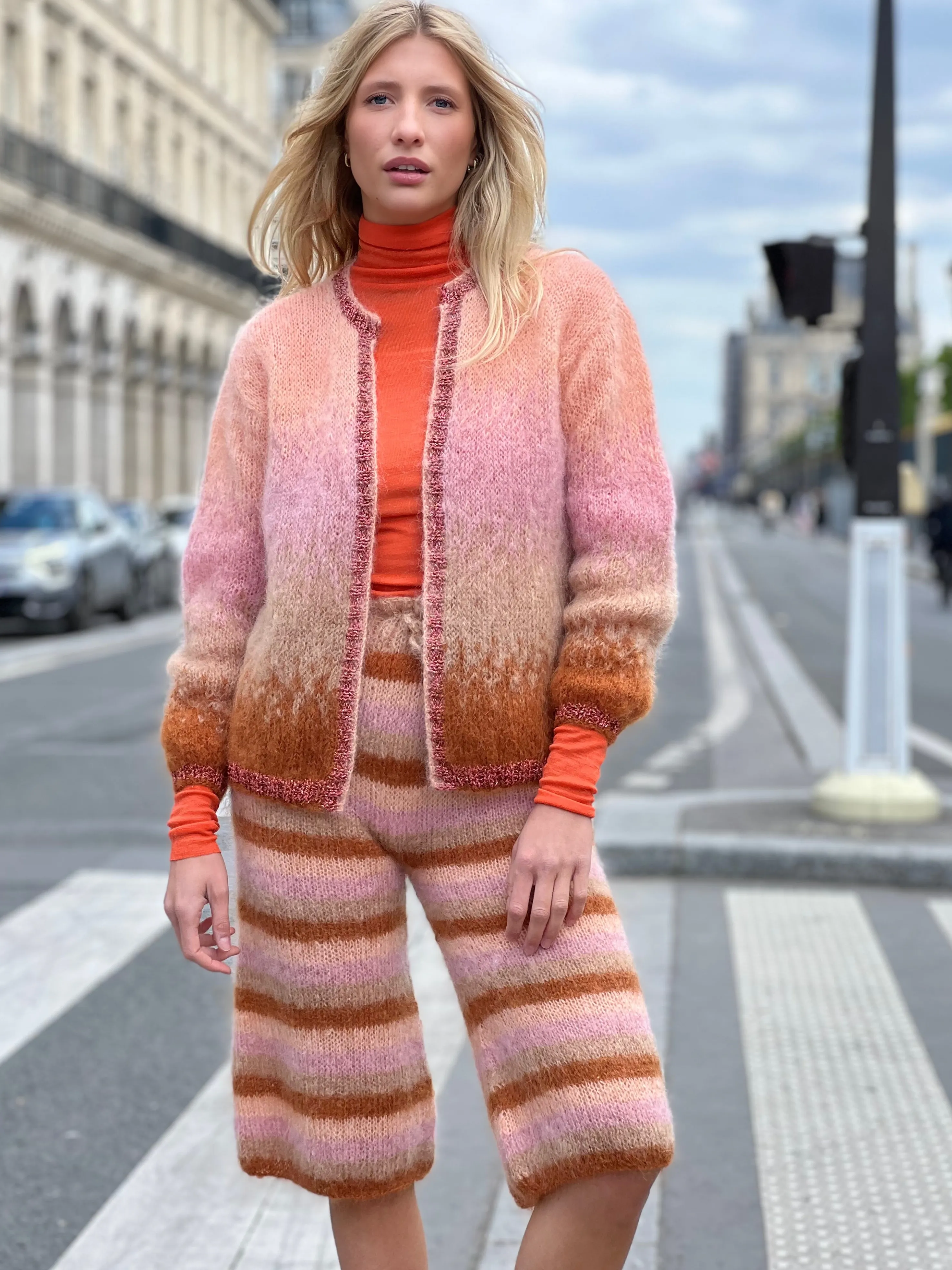 Rose Carmine Jackets-LITTLE JACKET TIE&DYE DUNE