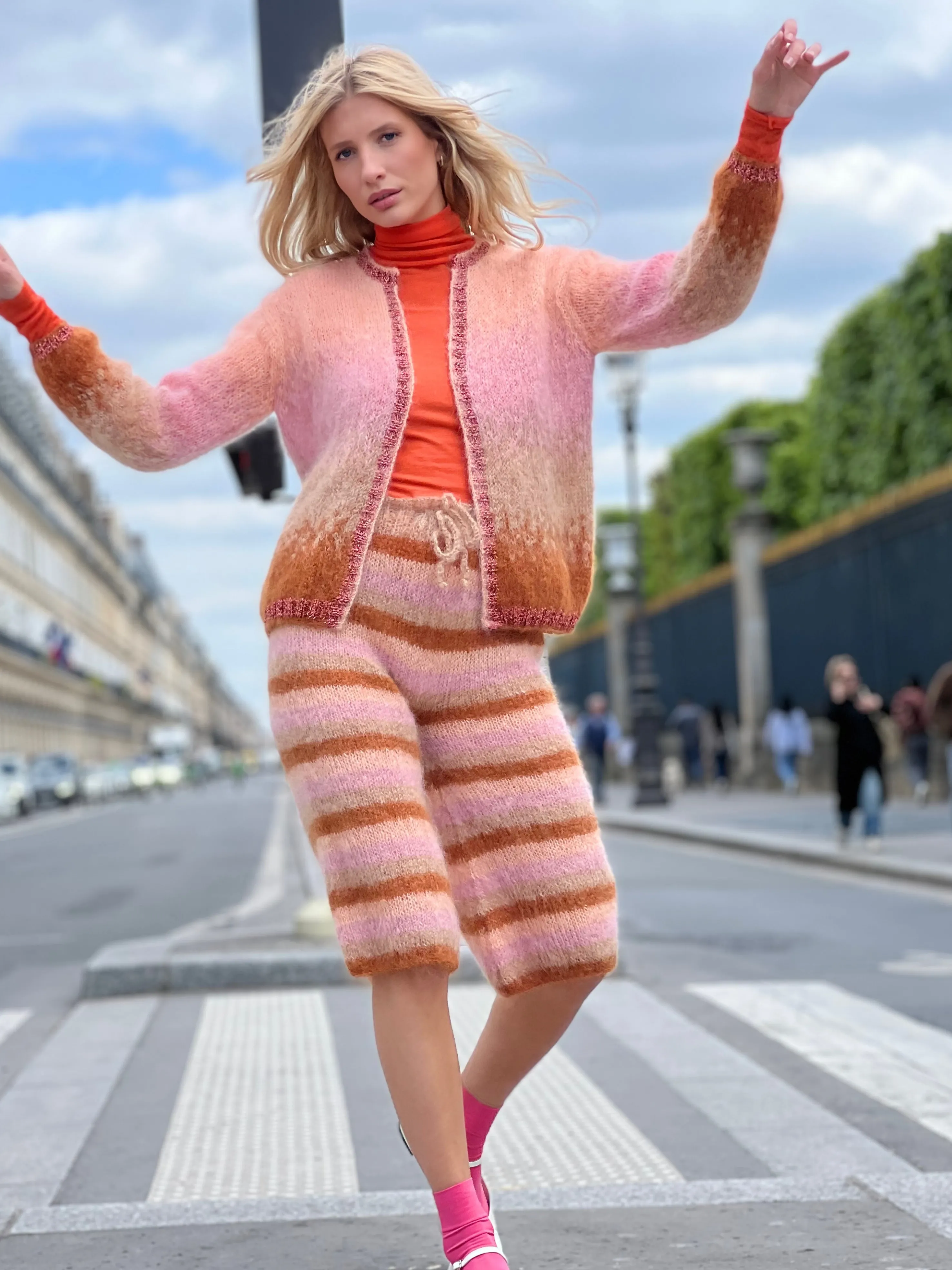 Rose Carmine Jackets-LITTLE JACKET TIE&DYE DUNE