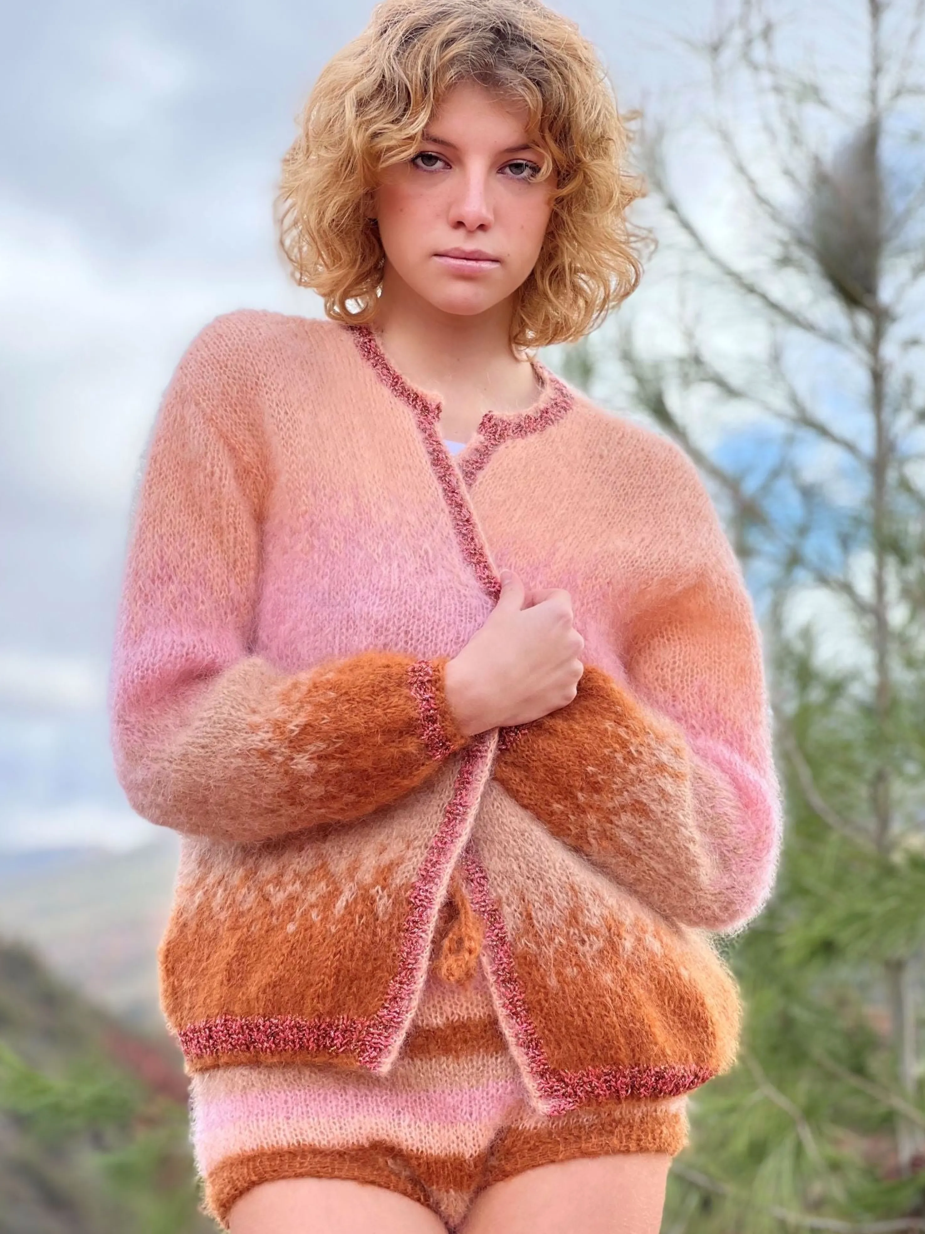 Rose Carmine Jackets-LITTLE JACKET TIE&DYE DUNE