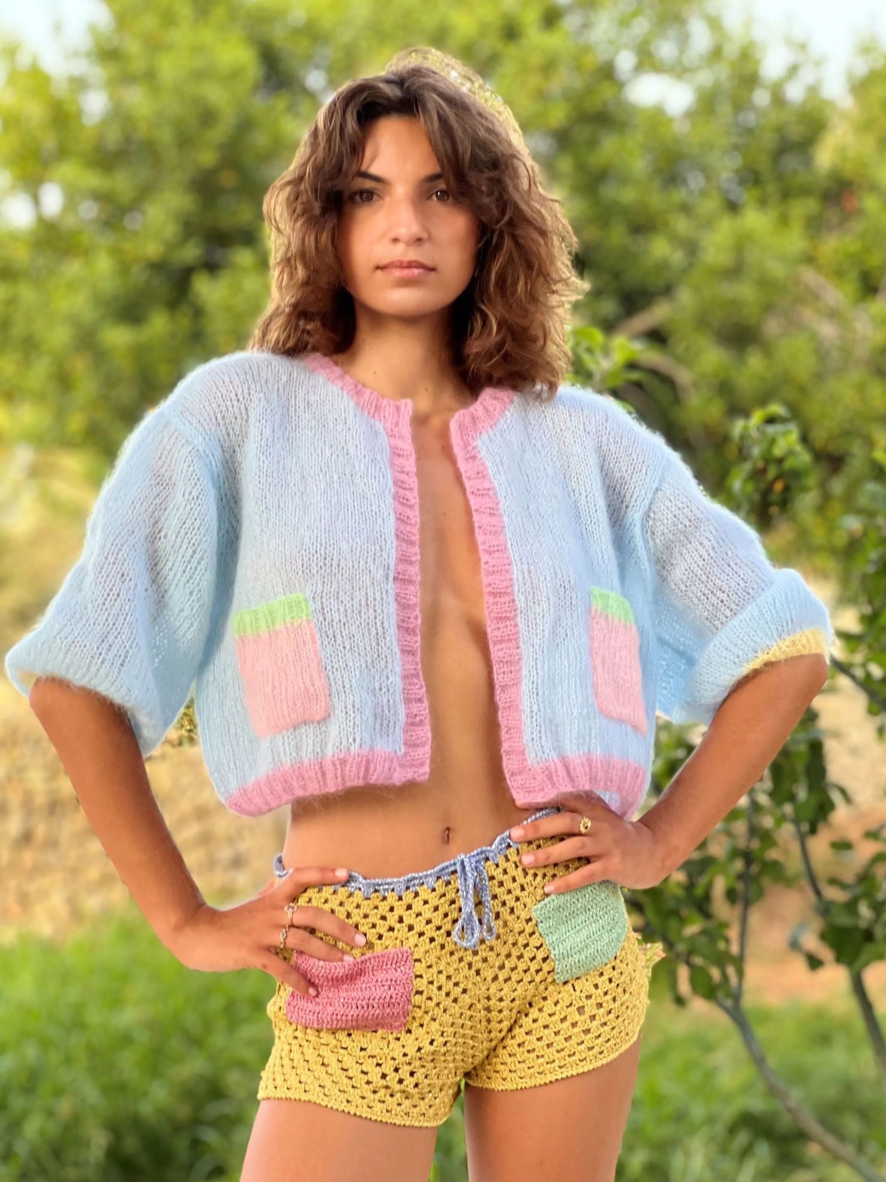 Rose Carmine Boleros-MINI JACKET CANDY PASTELS