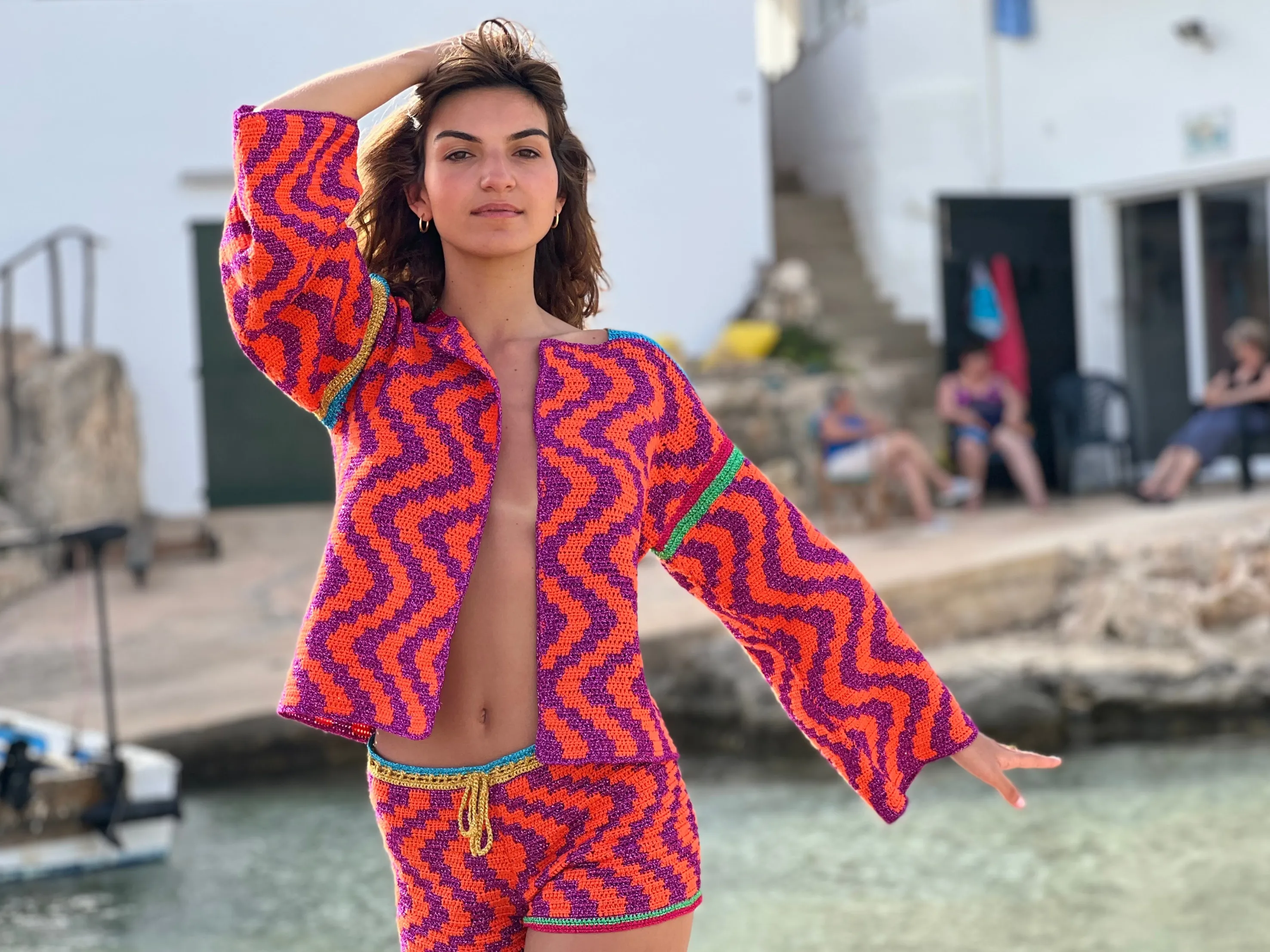 Rose Carmine Boleros-BOLERO ZIGZAG ORANGE