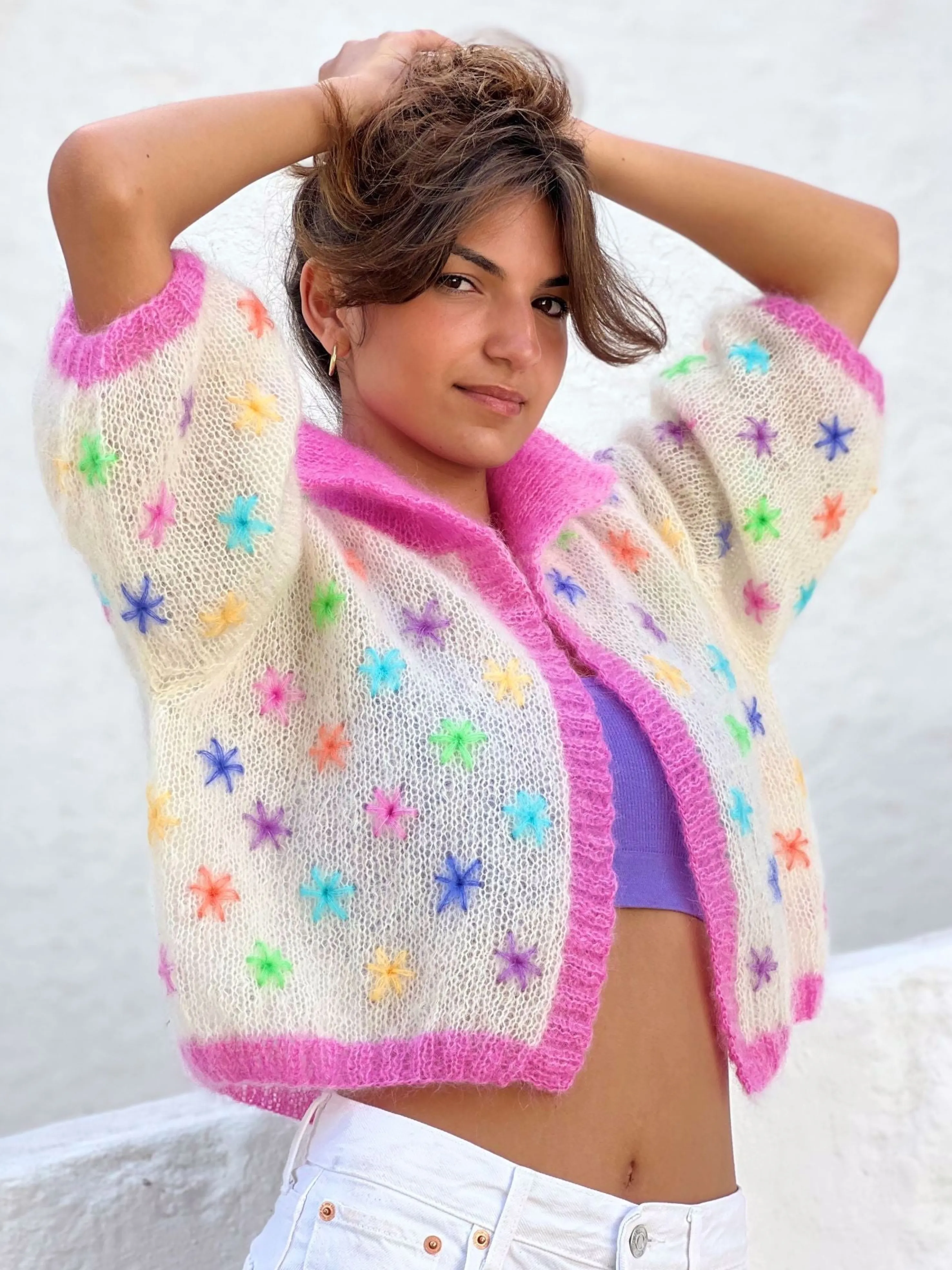 Rose Carmine Boleros-MINI JACKET STARS