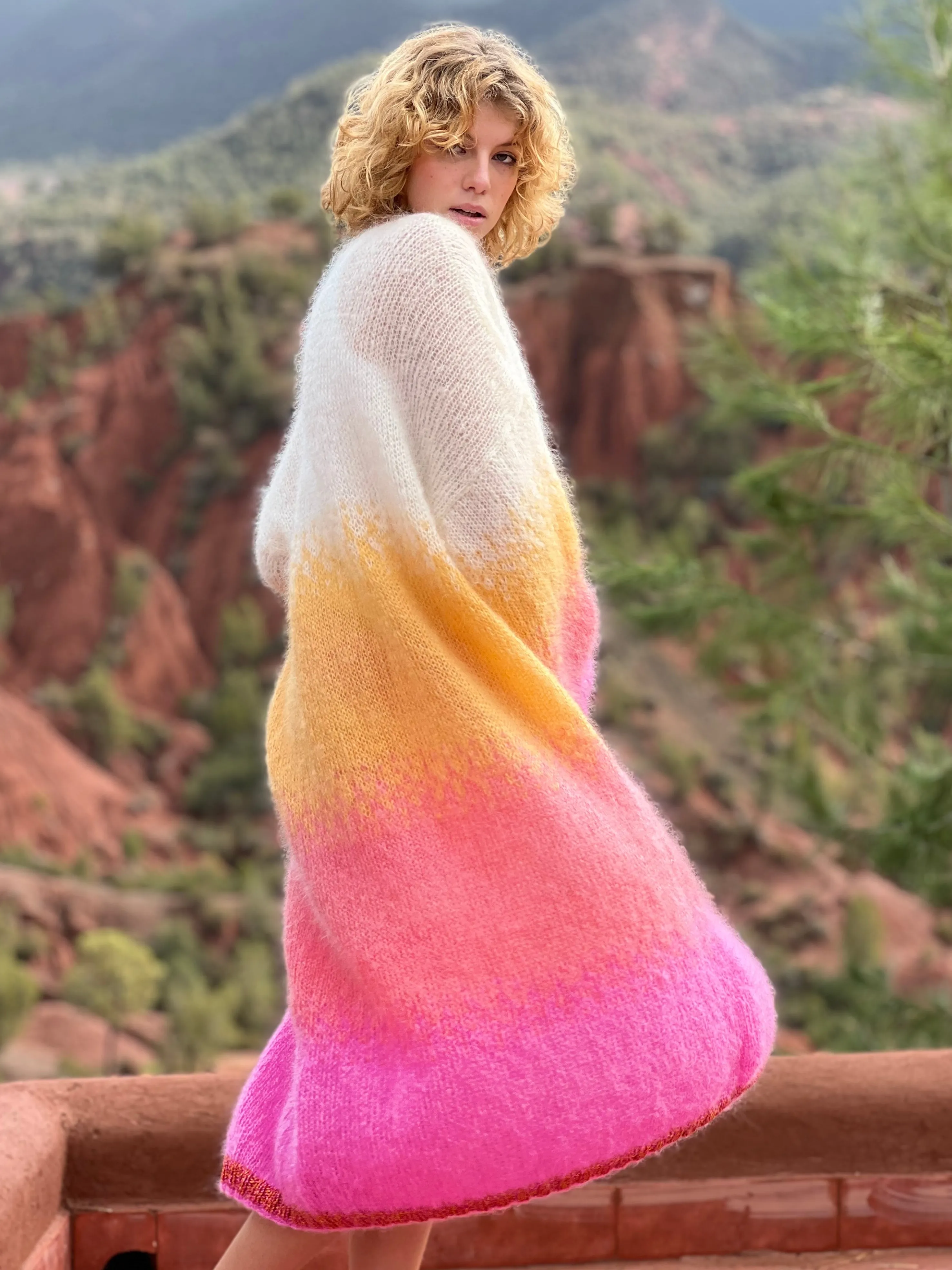 Rose Carmine Coats-COAT TIE&DYE SUNSHINE