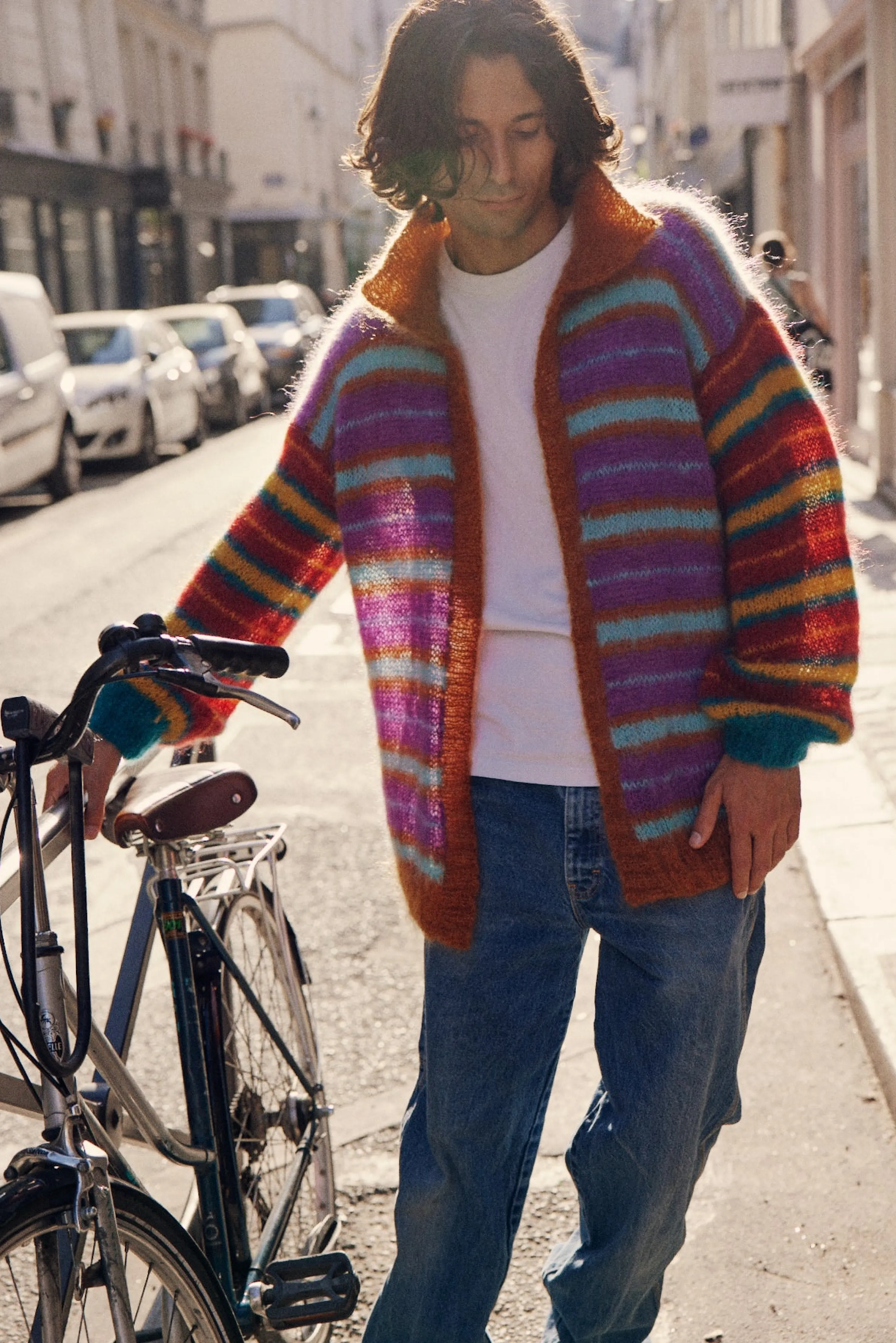 Rose Carmine Jackets-JACKET COOL STRIPES MULTICOLOR