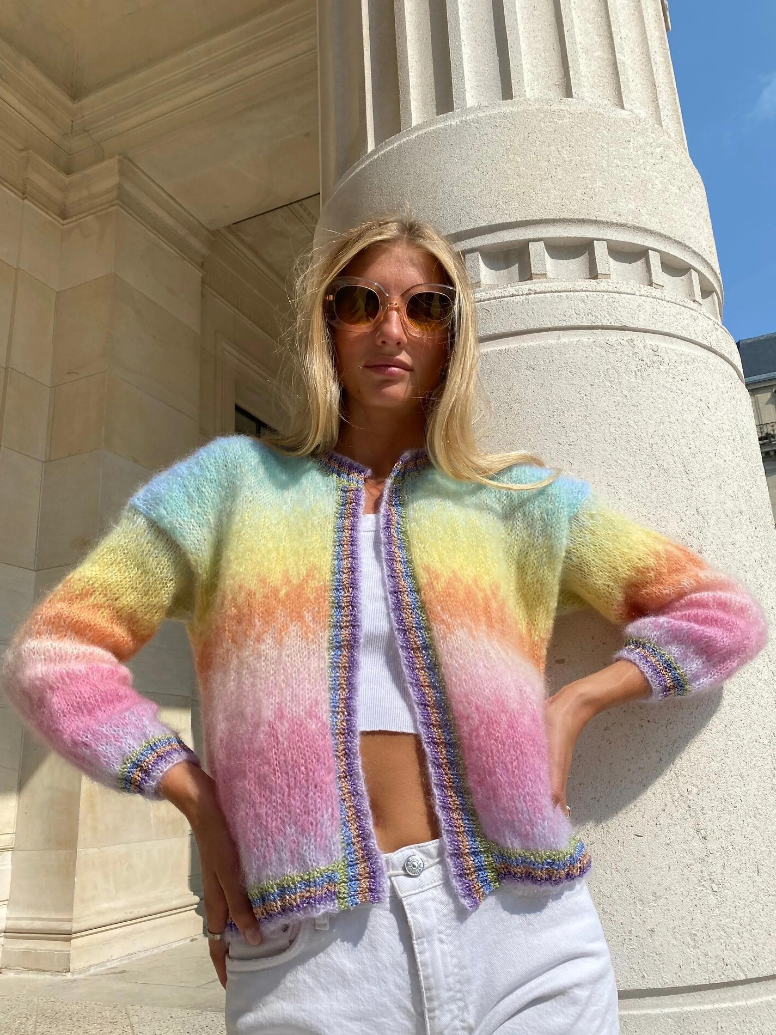 Rose Carmine Iconics|Jackets-PASTEL TIE&DYE LITTLE JACKET (Spring / Summer)