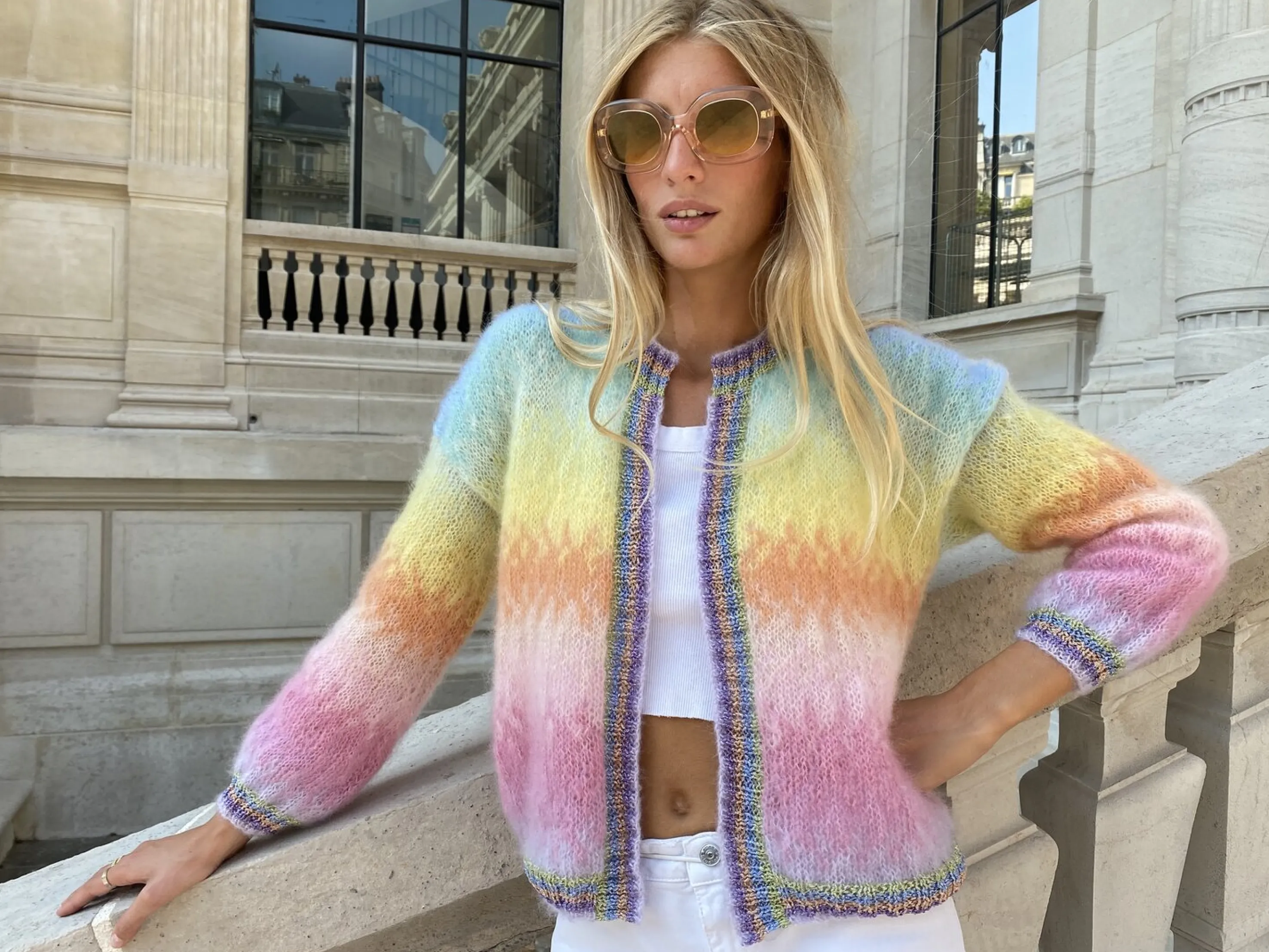 Rose Carmine Iconics|Jackets-PASTEL TIE&DYE LITTLE JACKET (Spring / Summer)