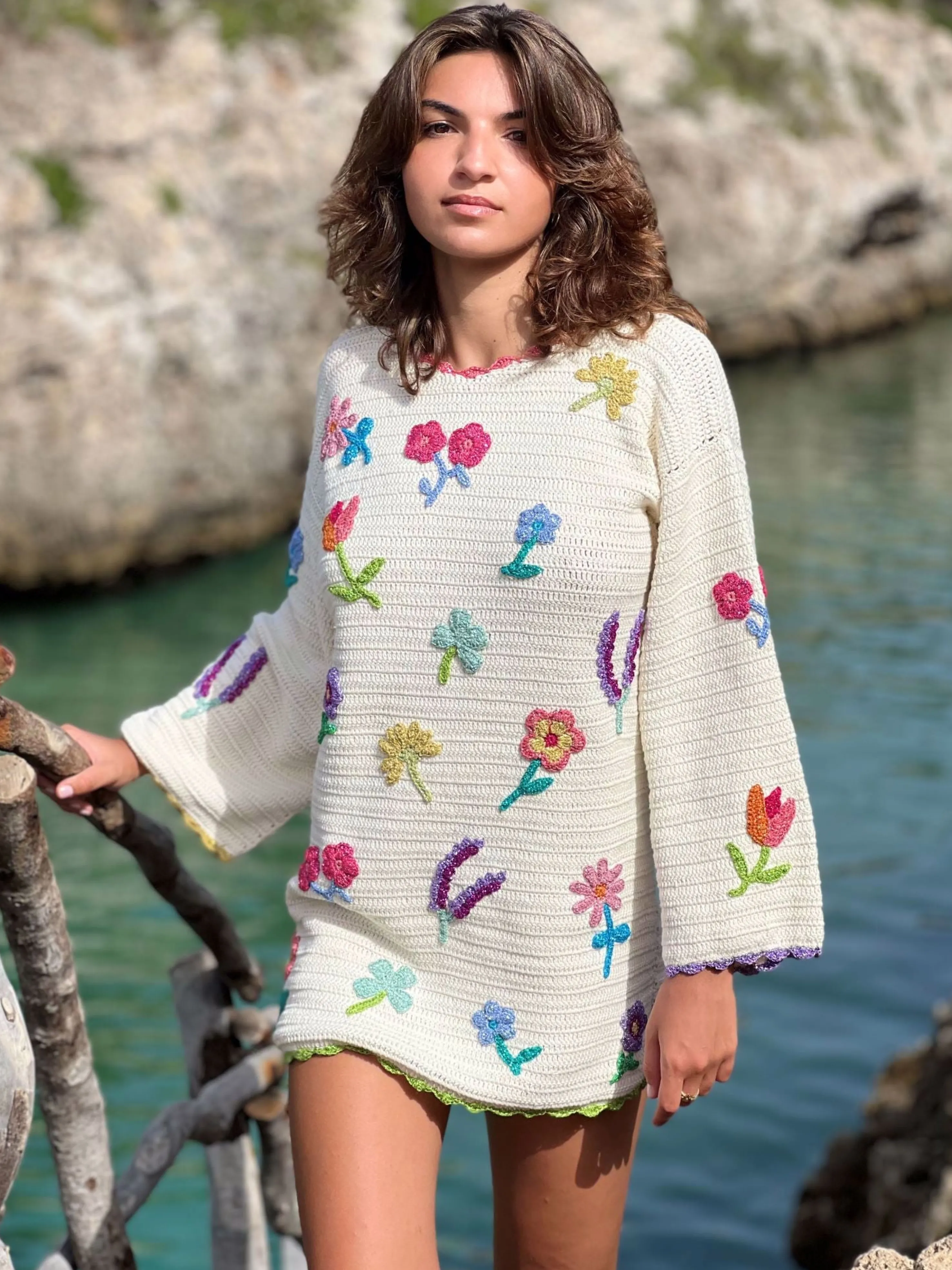 Rose Carmine Dresses-DRESS SLEEVES BLOOM