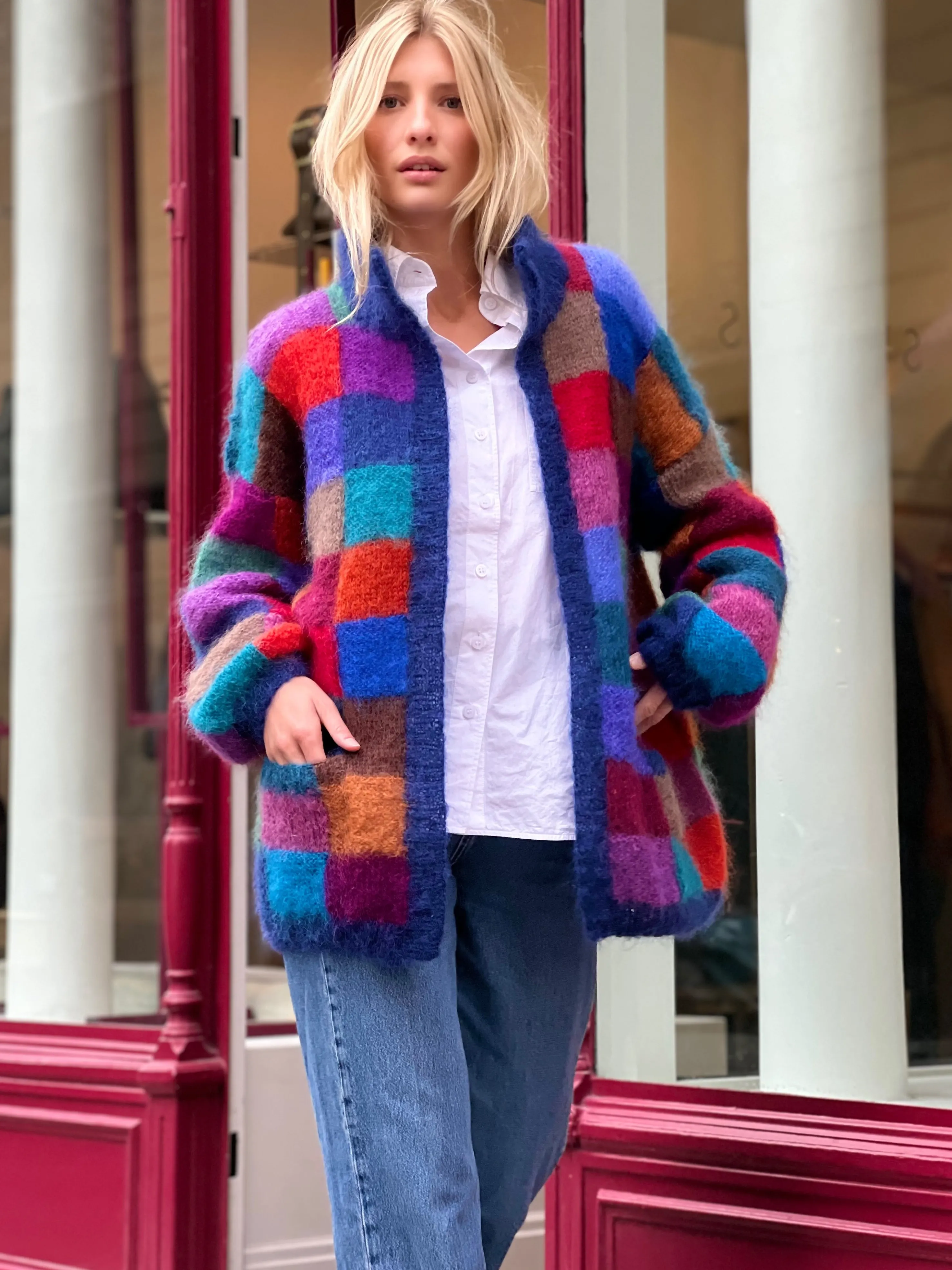 Rose Carmine Jackets-JACKET PIXELS STRONGS