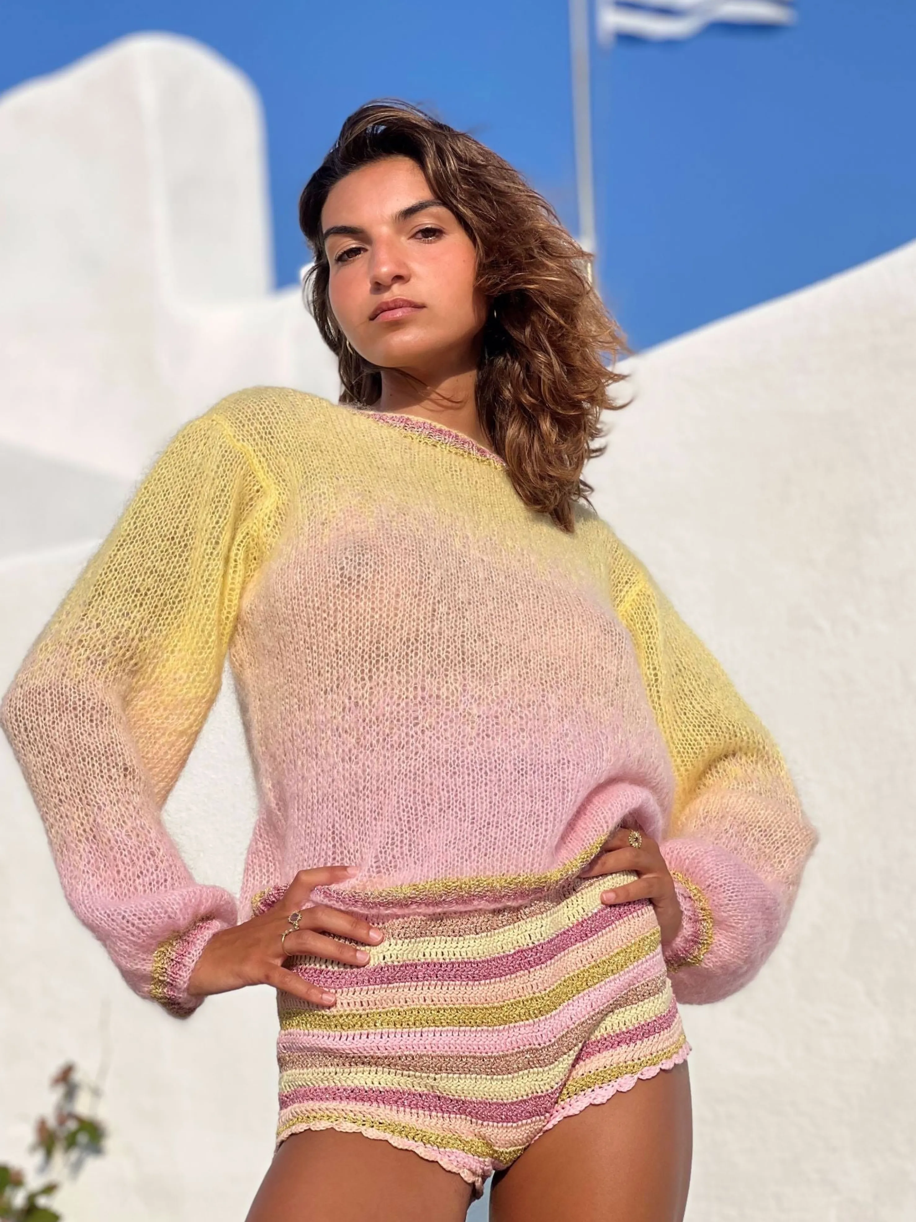 Rose Carmine Sweaters-SWEATER TIE&DYE SORBET